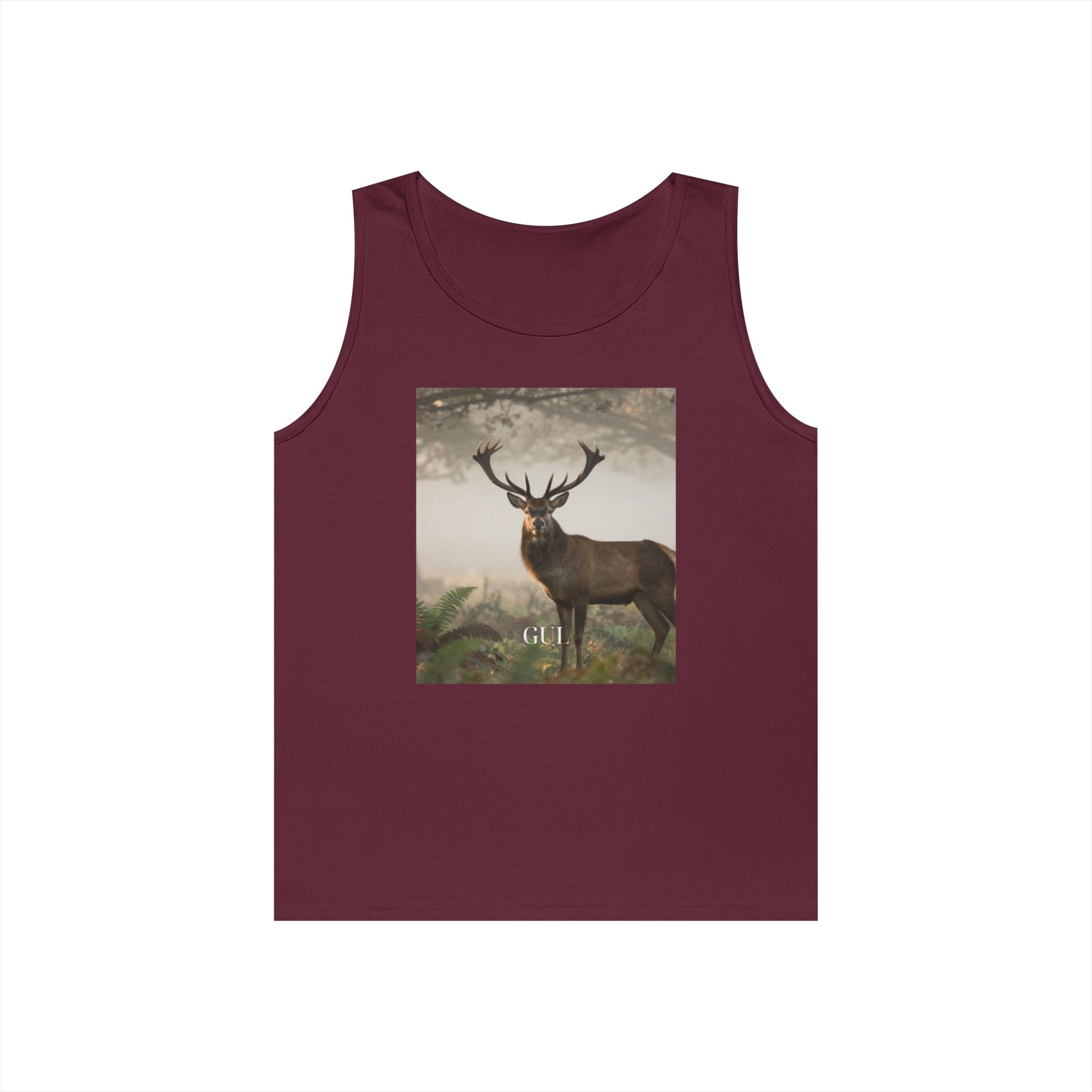 Deer & Cherry Blossom Art Tank Top — Nature Scene Graphic Tank