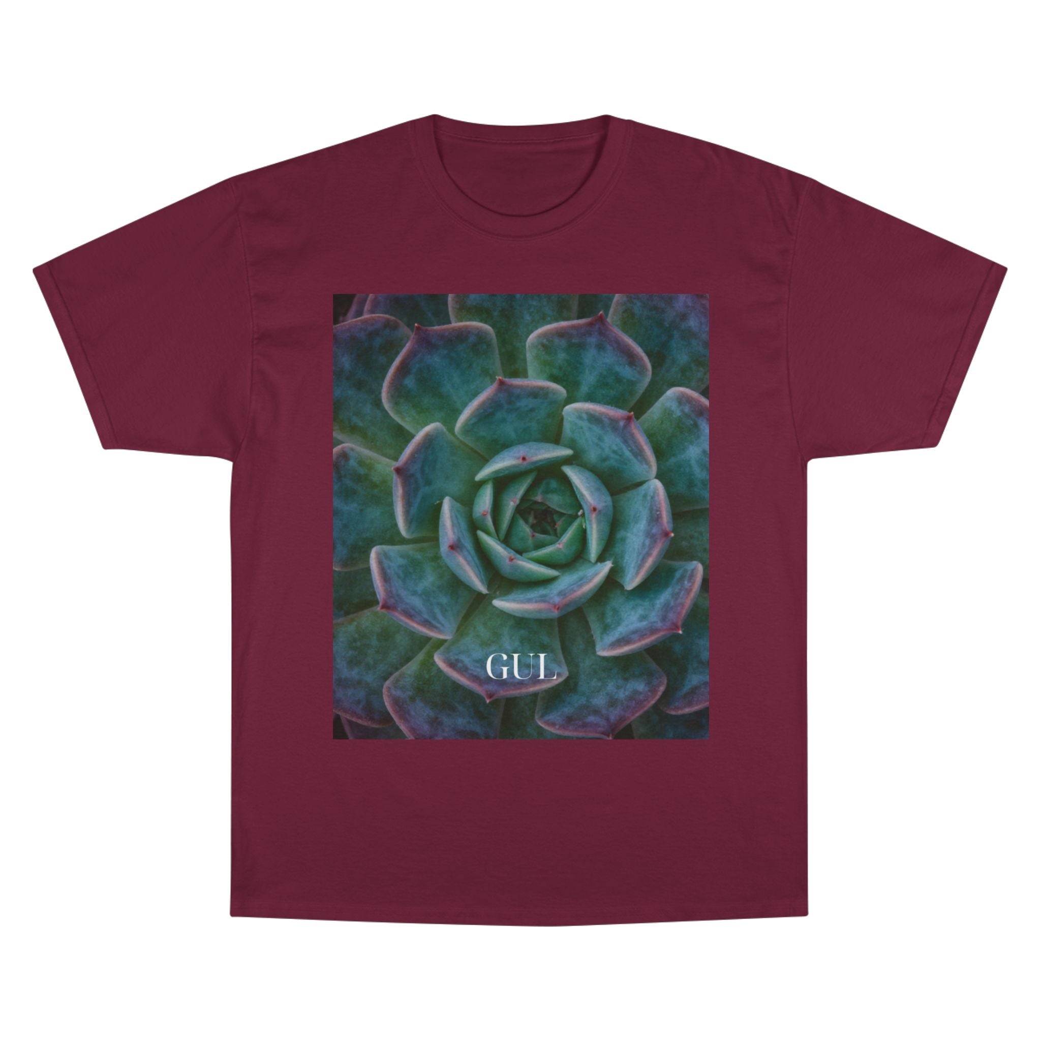 Champion Graphic T‑Shirt — Succulent & Pyramid Photo Print Tee