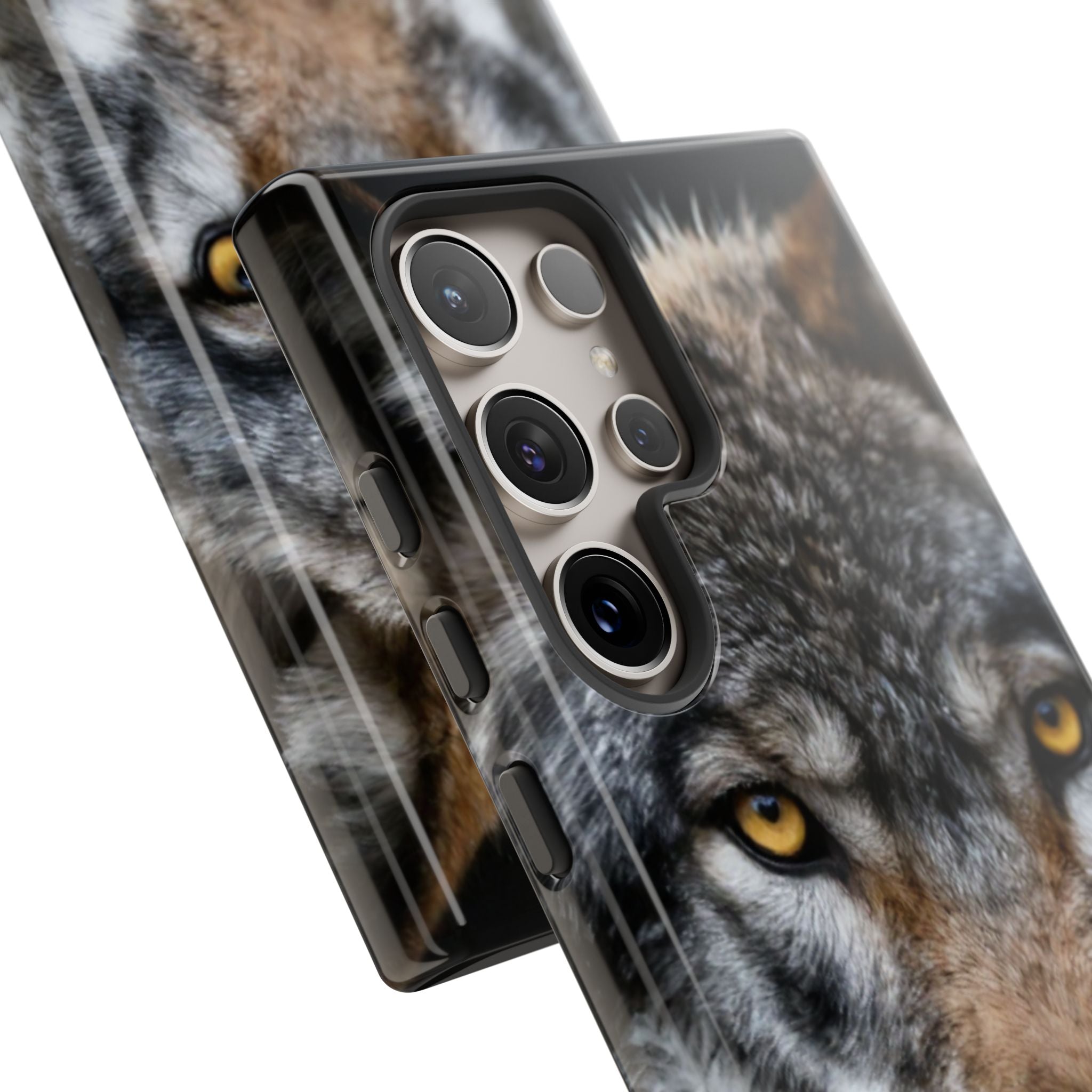 Wolf Eyes Phone Case — Fierce Wildlife iPhone Protective Case with ‘GUL’ Text