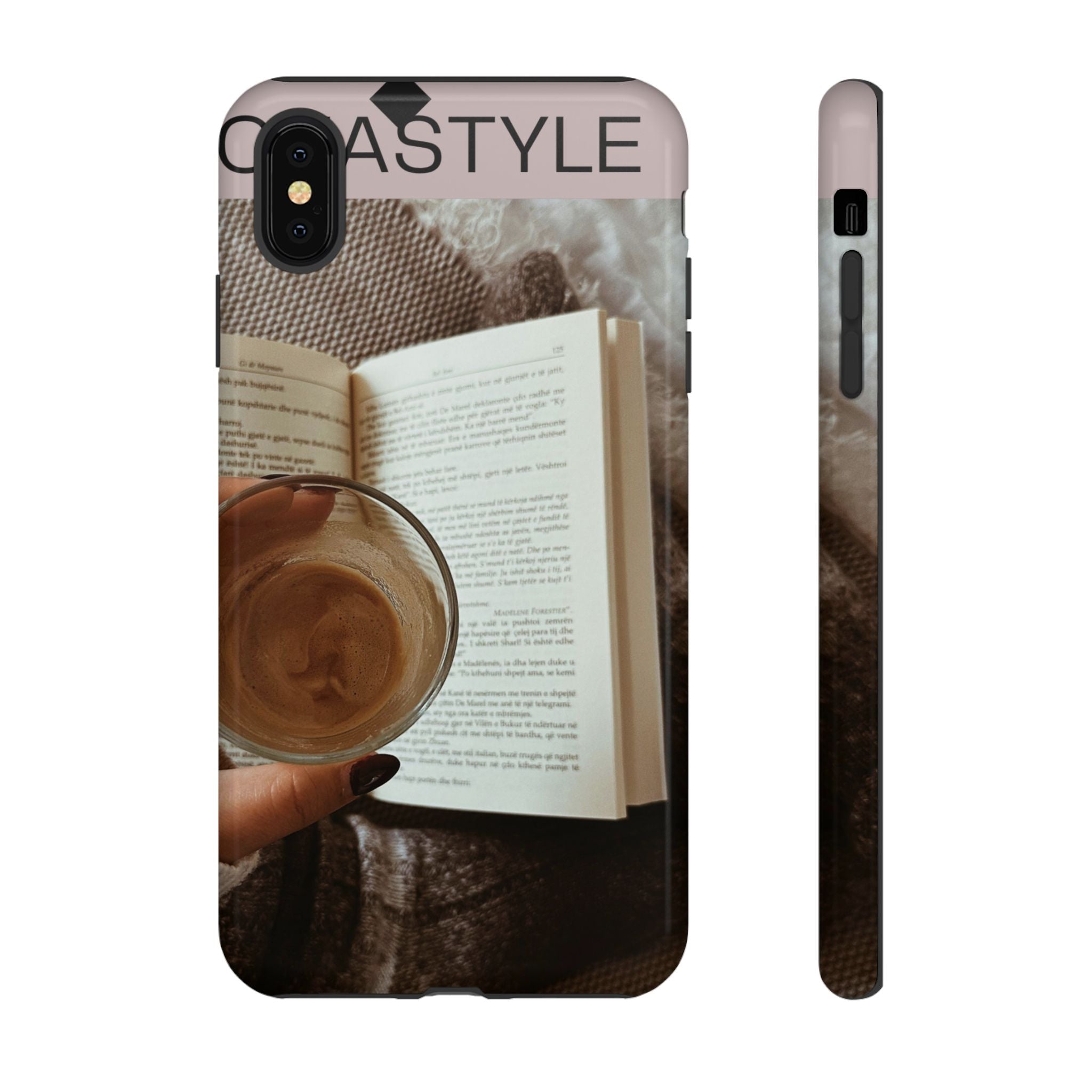 Cozy Reading Phone Case — Coffee & Book Protective Cover