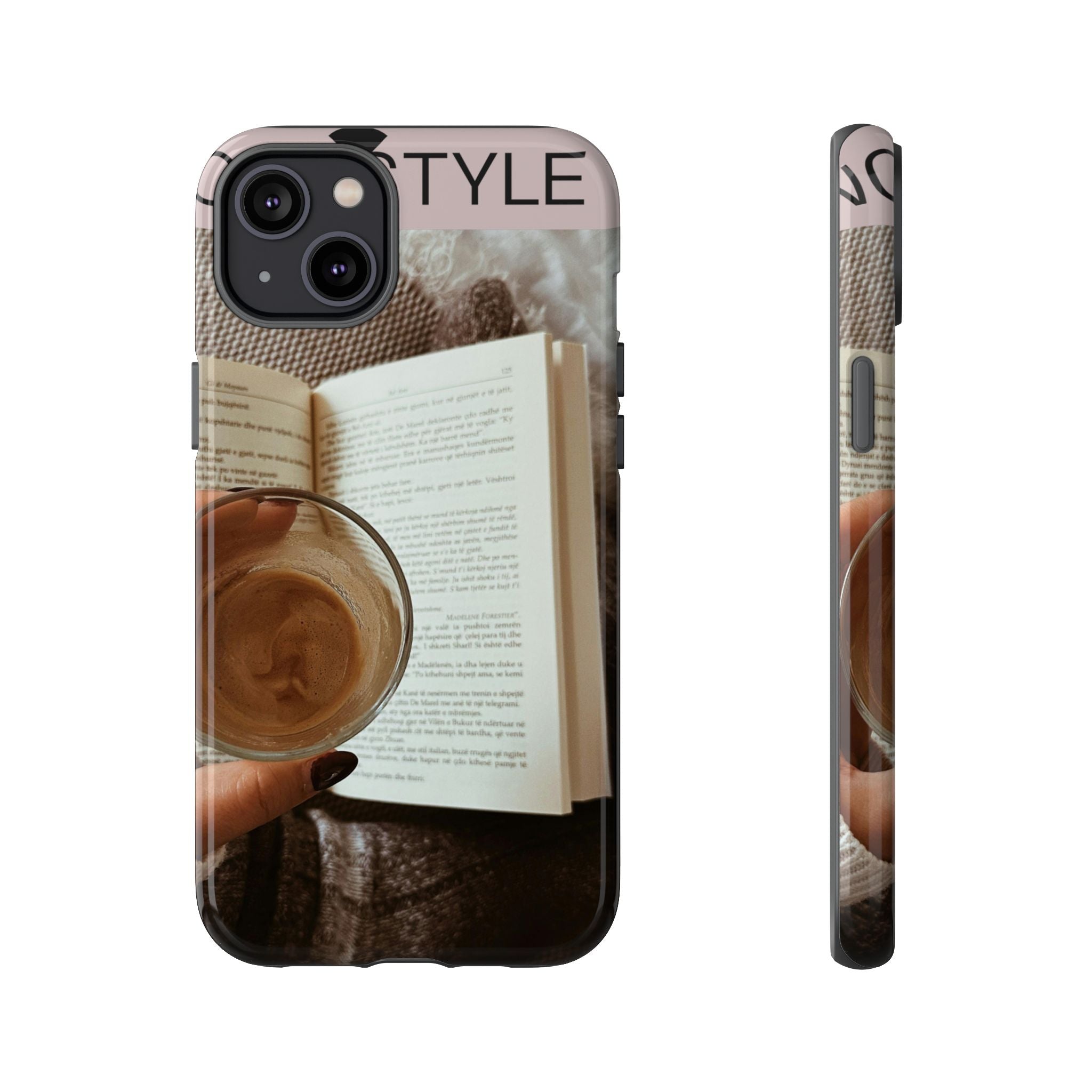 Cozy Reading Phone Case — Coffee & Book Protective Cover