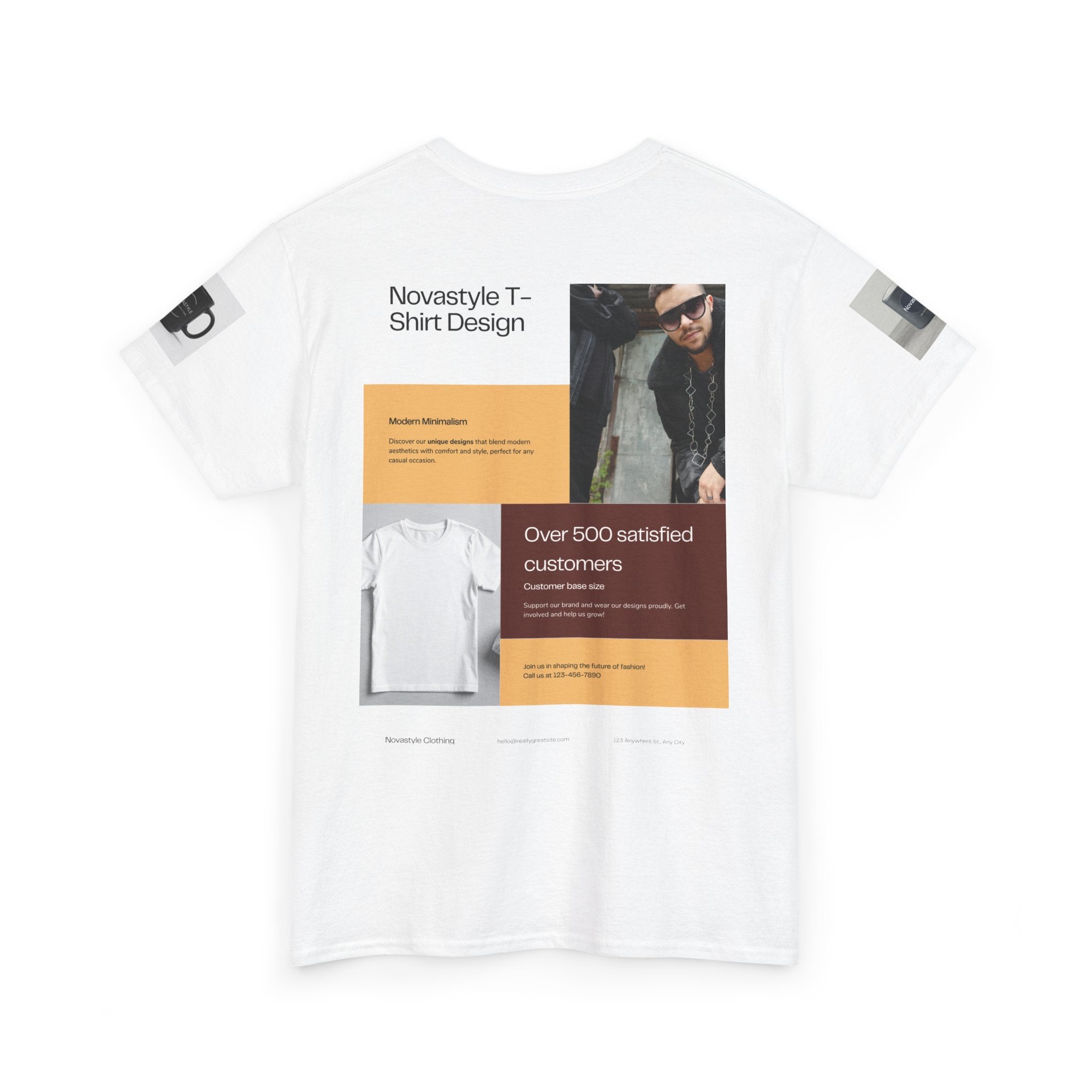 Graphic Tee — Novastyle Minimal Logo & Poster Print T-Shirt