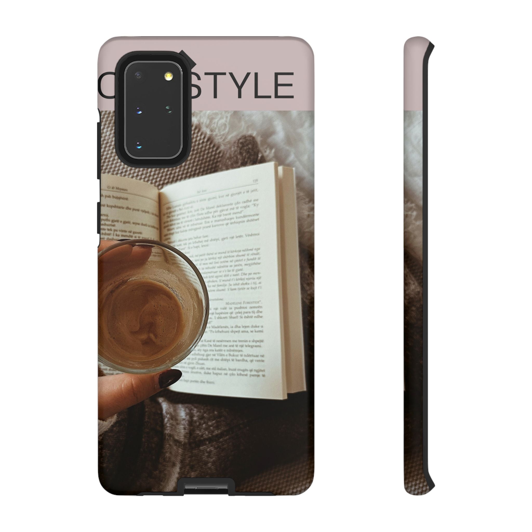 Cozy Reading Phone Case — Coffee & Book Protective Cover