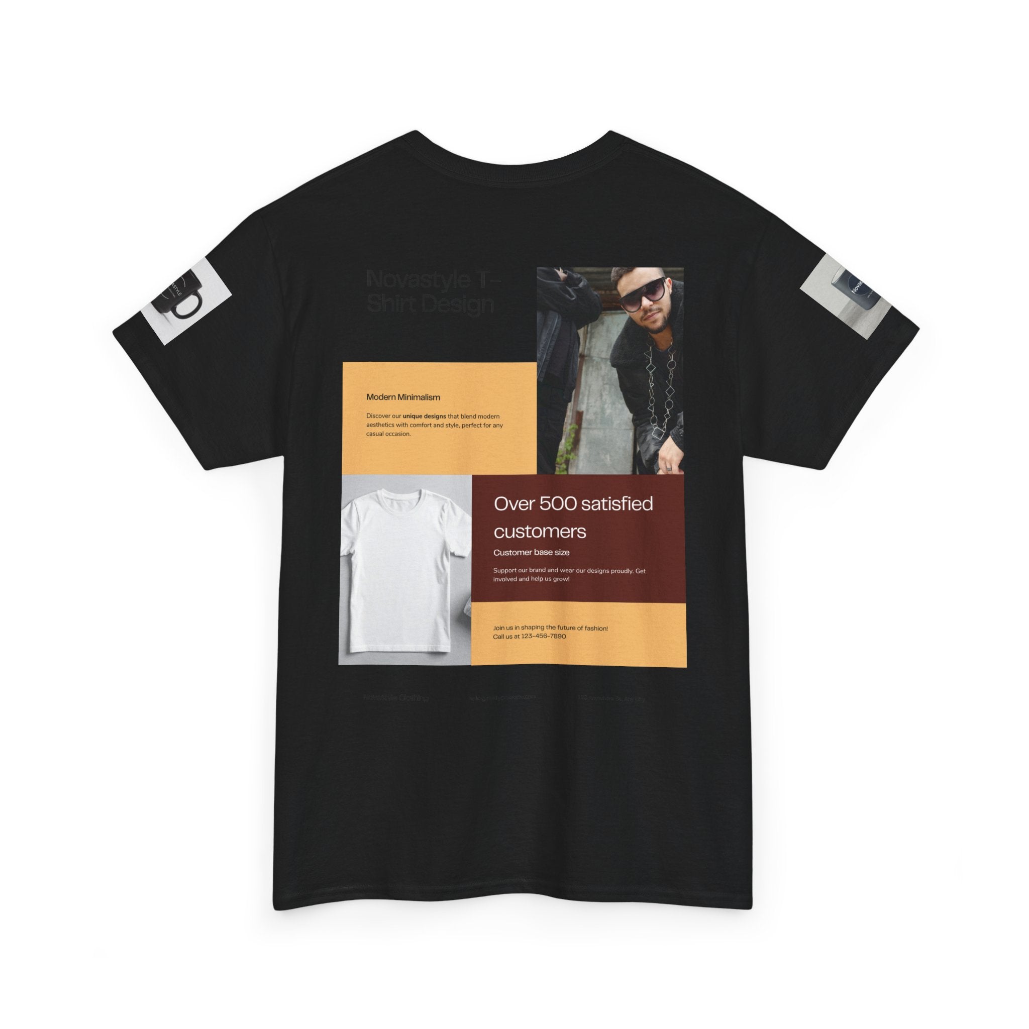 Graphic Tee — Novastyle Minimal Logo & Poster Print T-Shirt