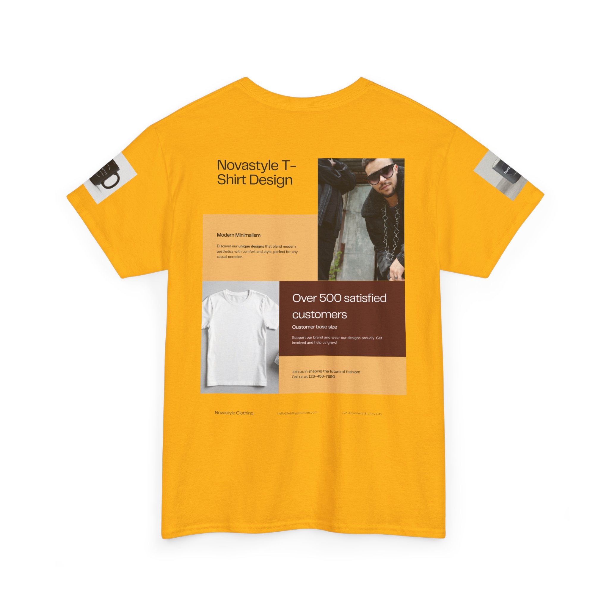 Graphic Tee — Novastyle Minimal Logo & Poster Print T-Shirt