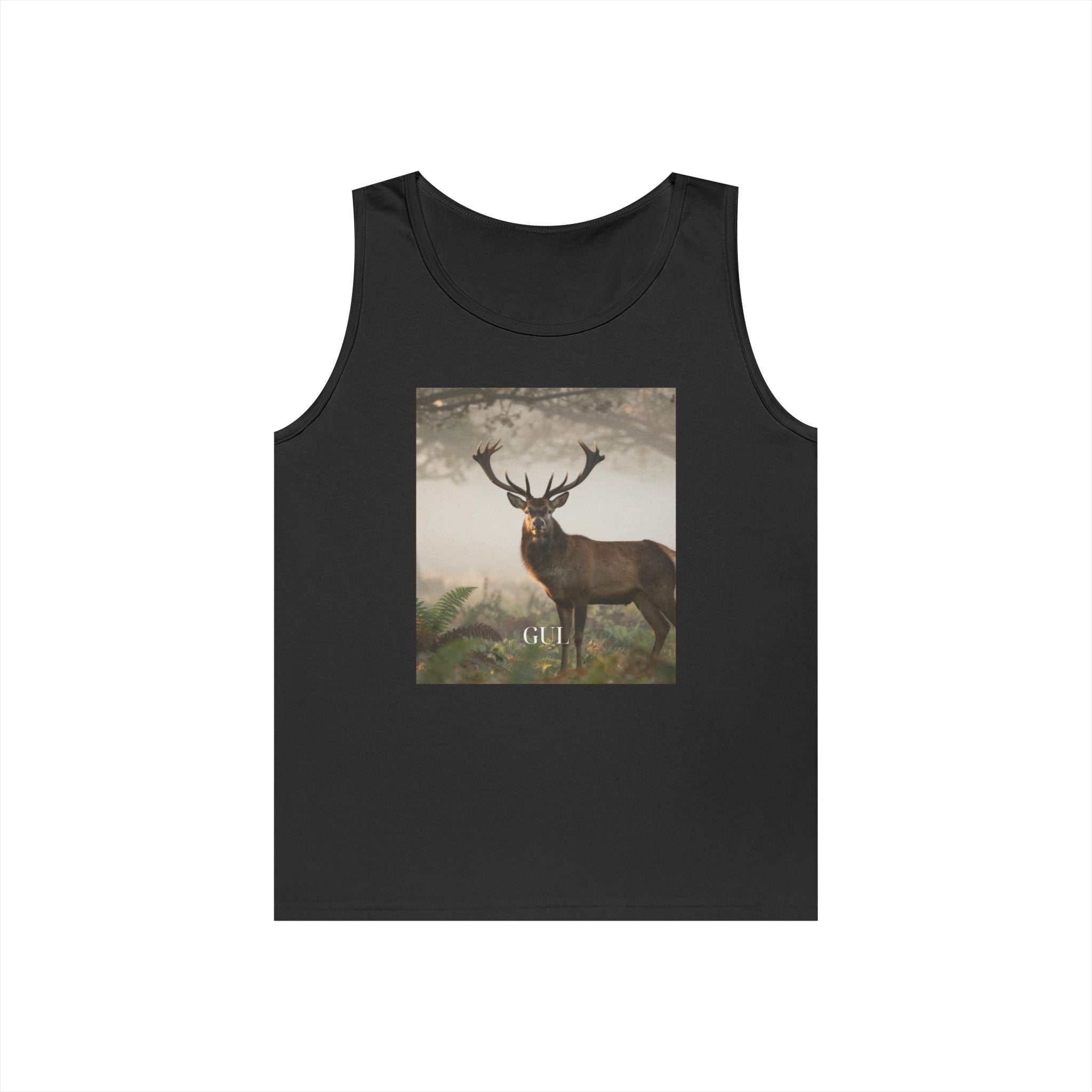 Deer & Cherry Blossom Art Tank Top — Nature Scene Graphic Tank