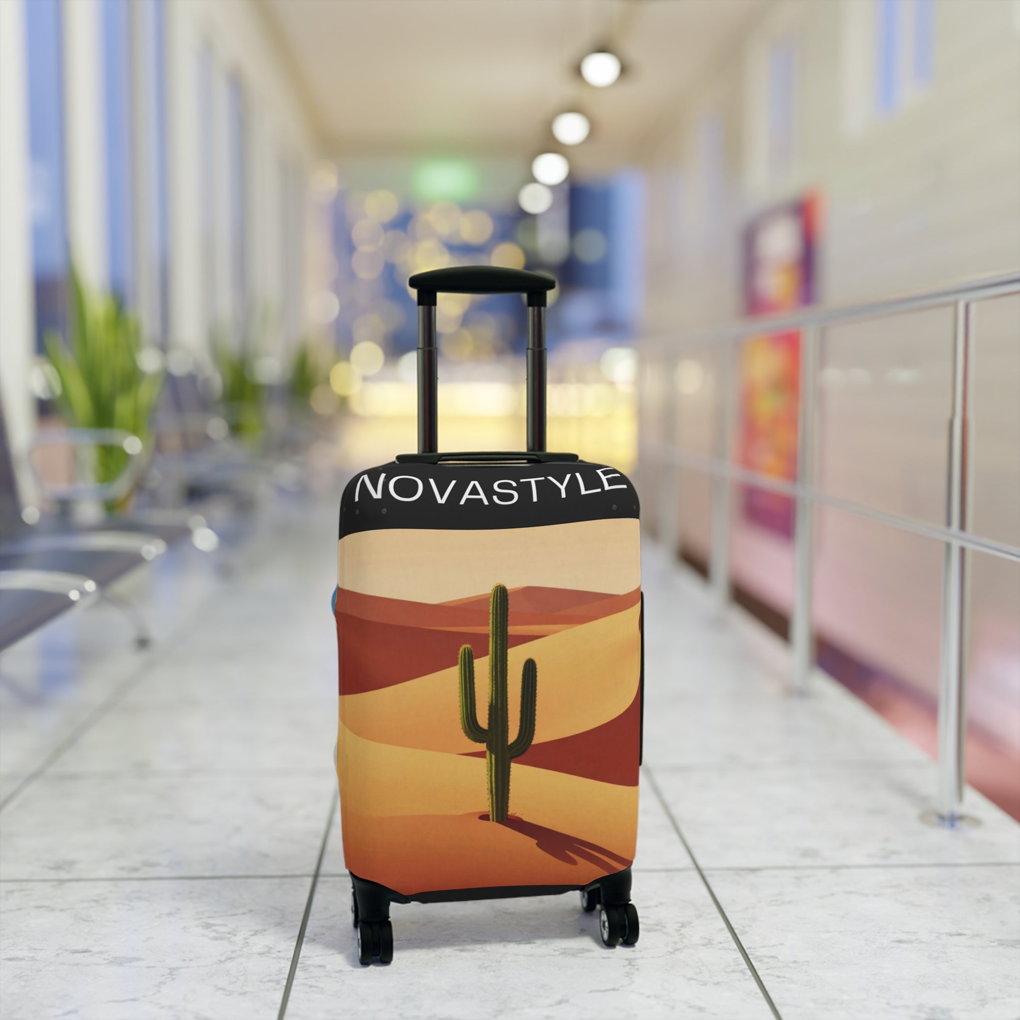 Desert & Hot Air Balloon Luggage Cover – Scenic Travel Suitcase Protector