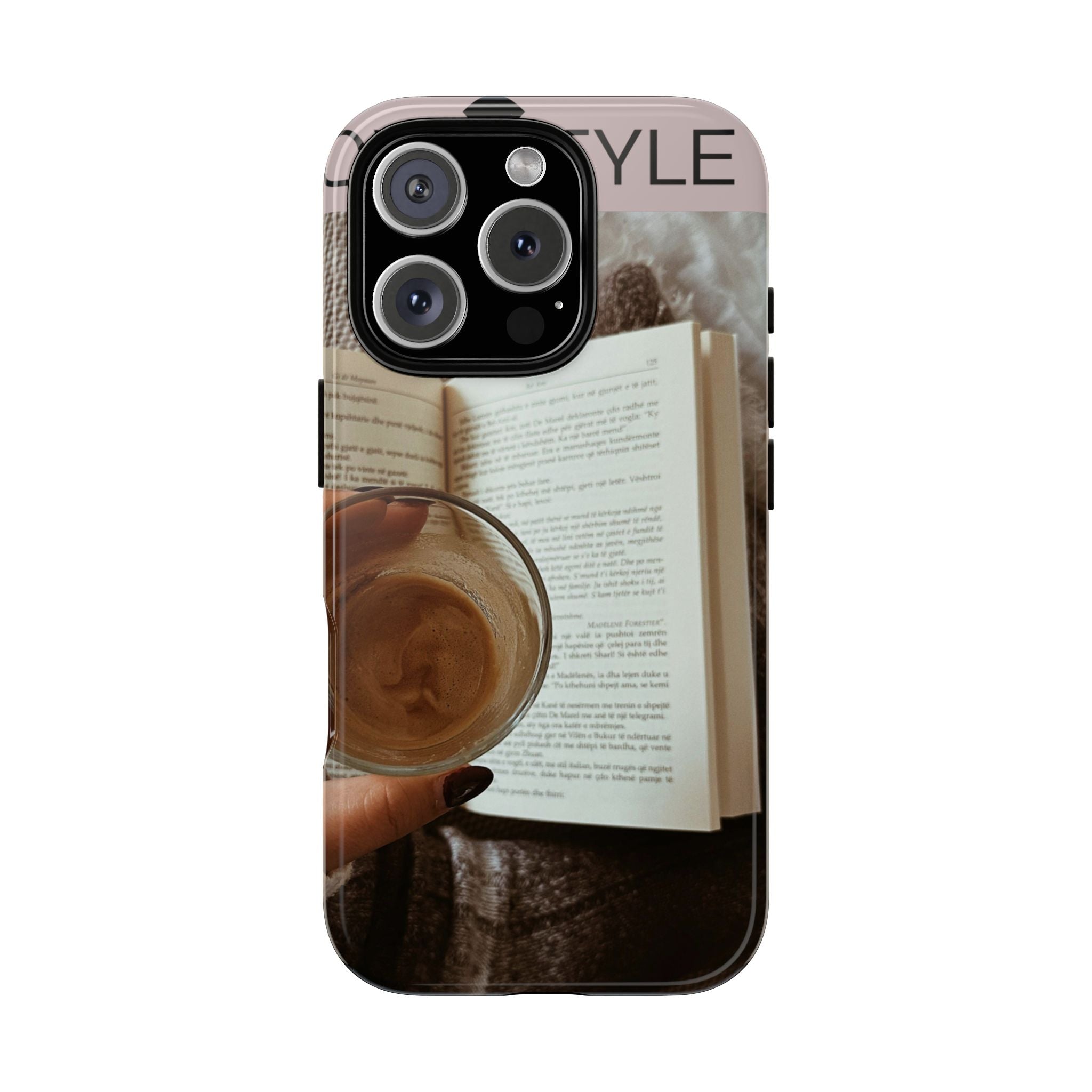 Cozy Reading Phone Case — Coffee & Book Protective Cover