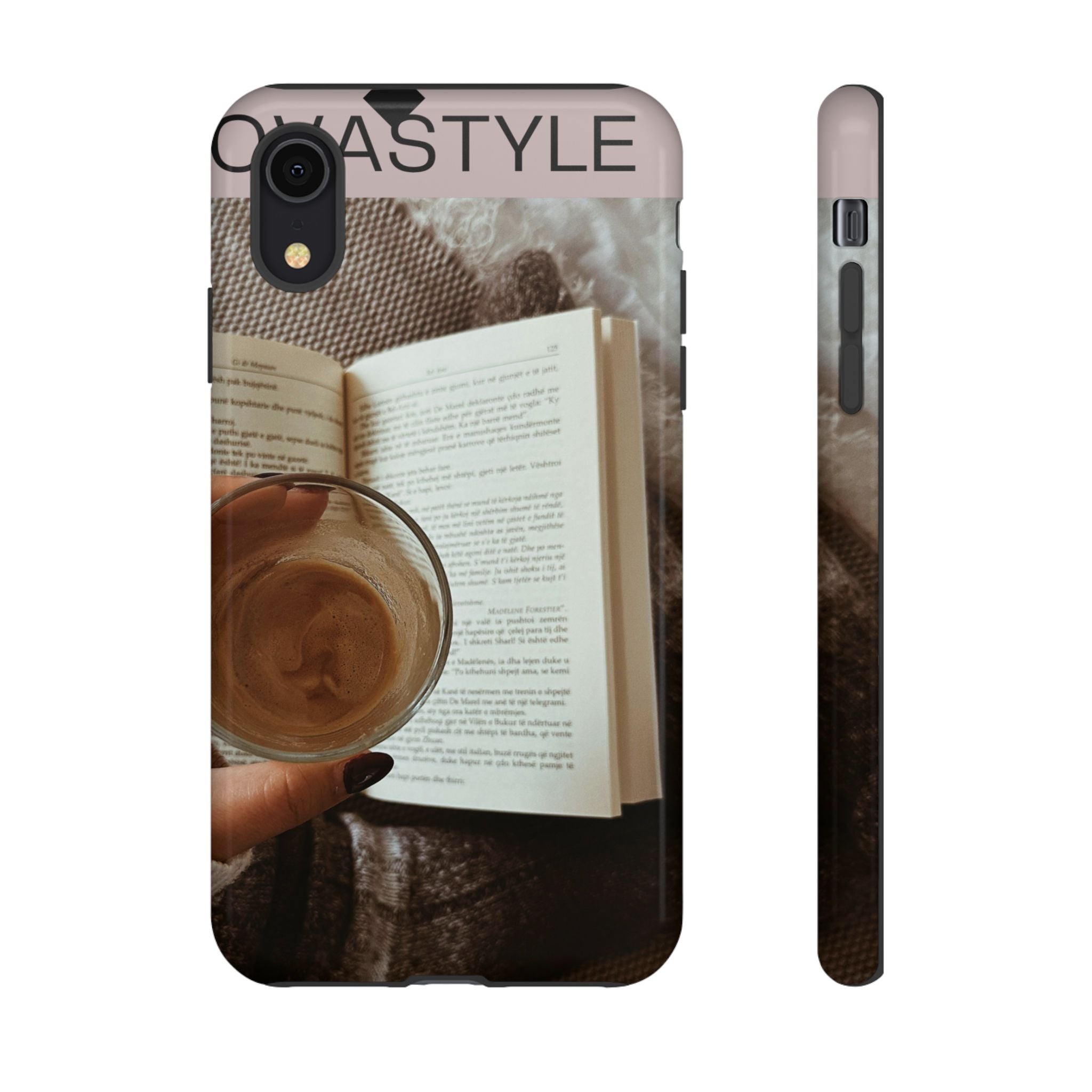 Cozy Reading Phone Case — Coffee & Book Protective Cover