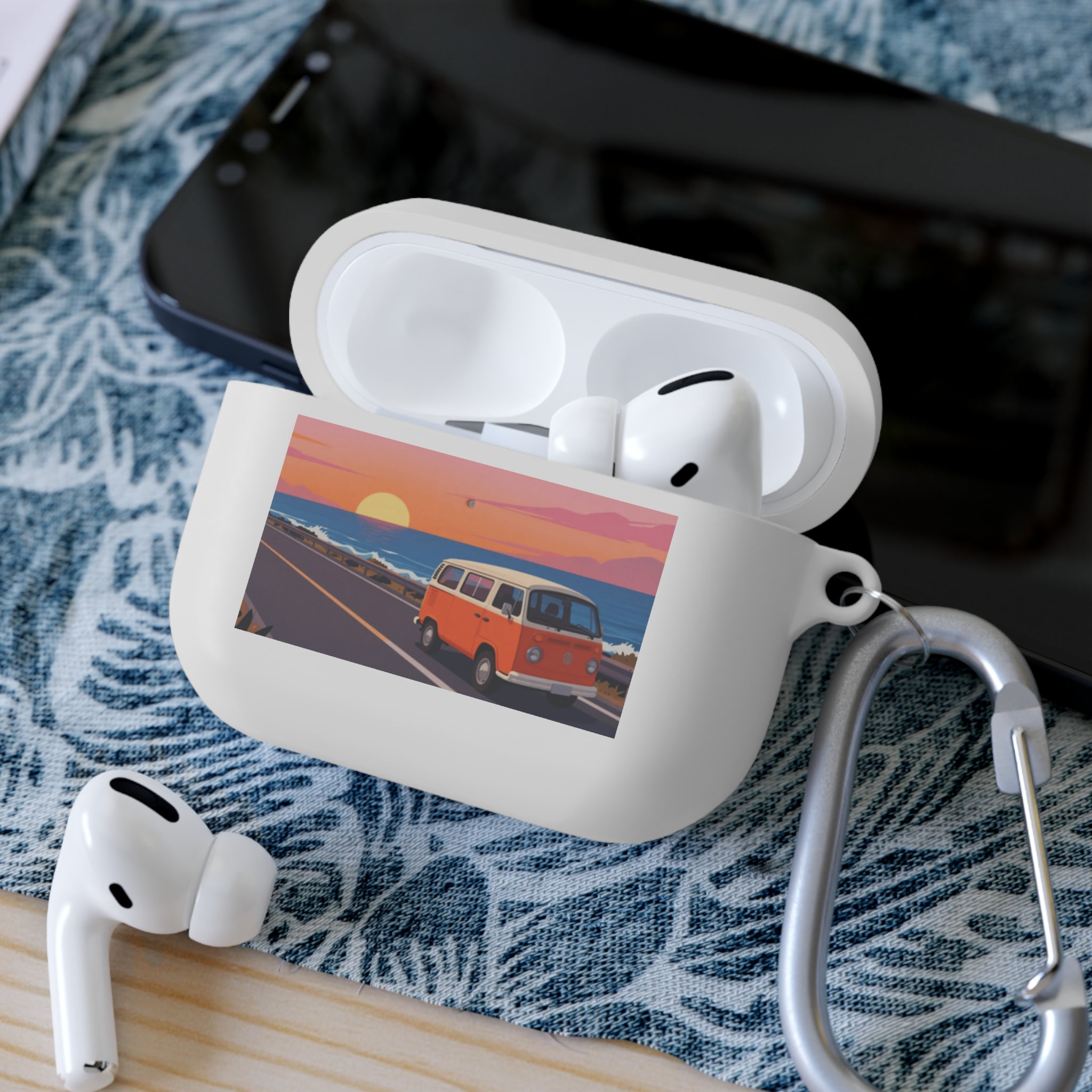 AirPods Case — Retro Sunset Van & Forest Deer Prints
