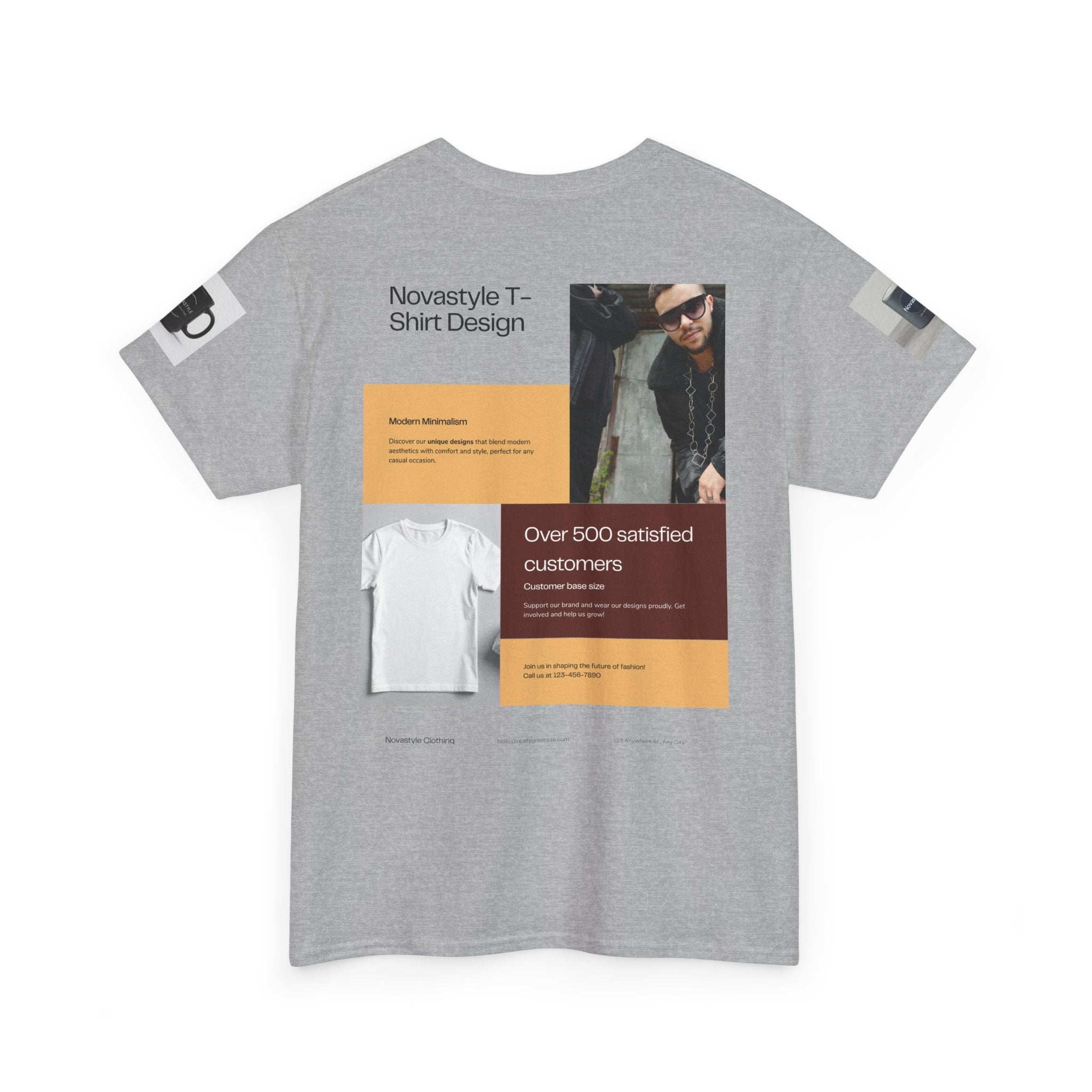 Graphic Tee — Novastyle Minimal Logo & Poster Print T-Shirt
