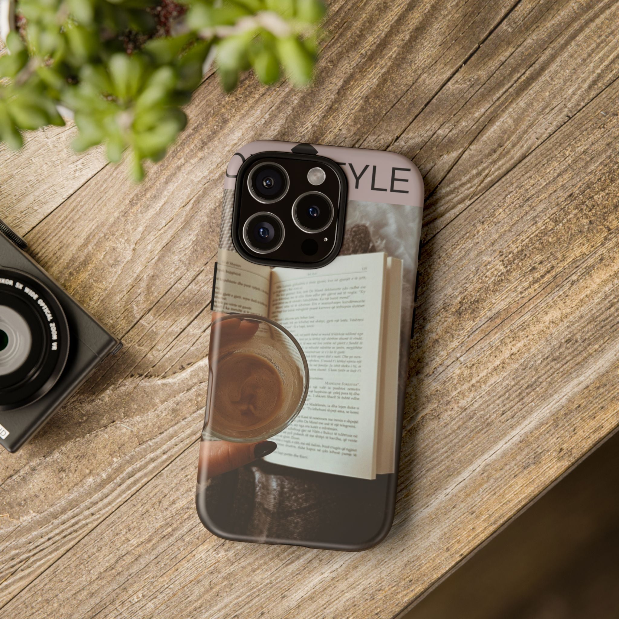 Cozy Reading Phone Case — Coffee & Book Protective Cover