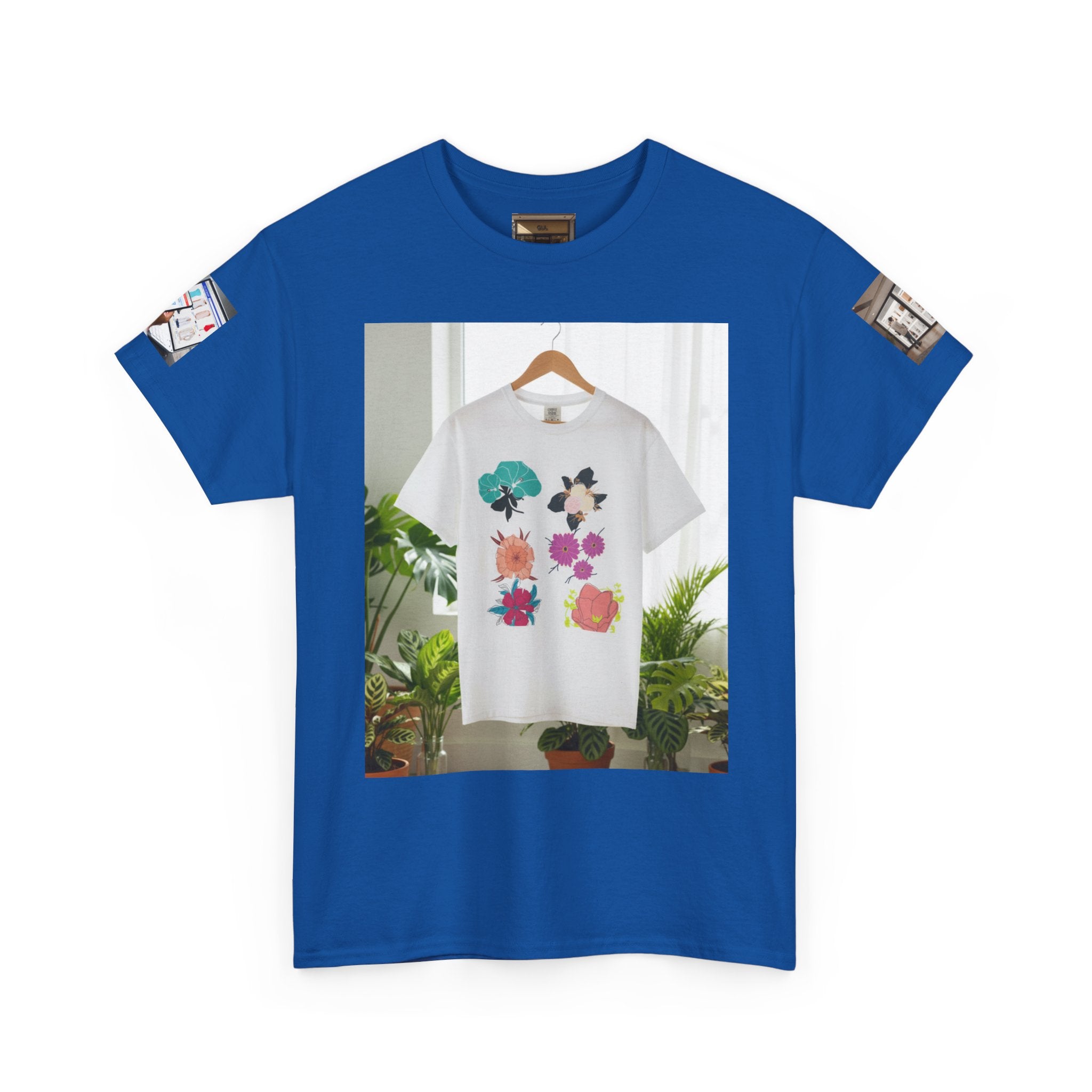 Floral Graphic Tee — GUL Botanical Print Cotton Shirt