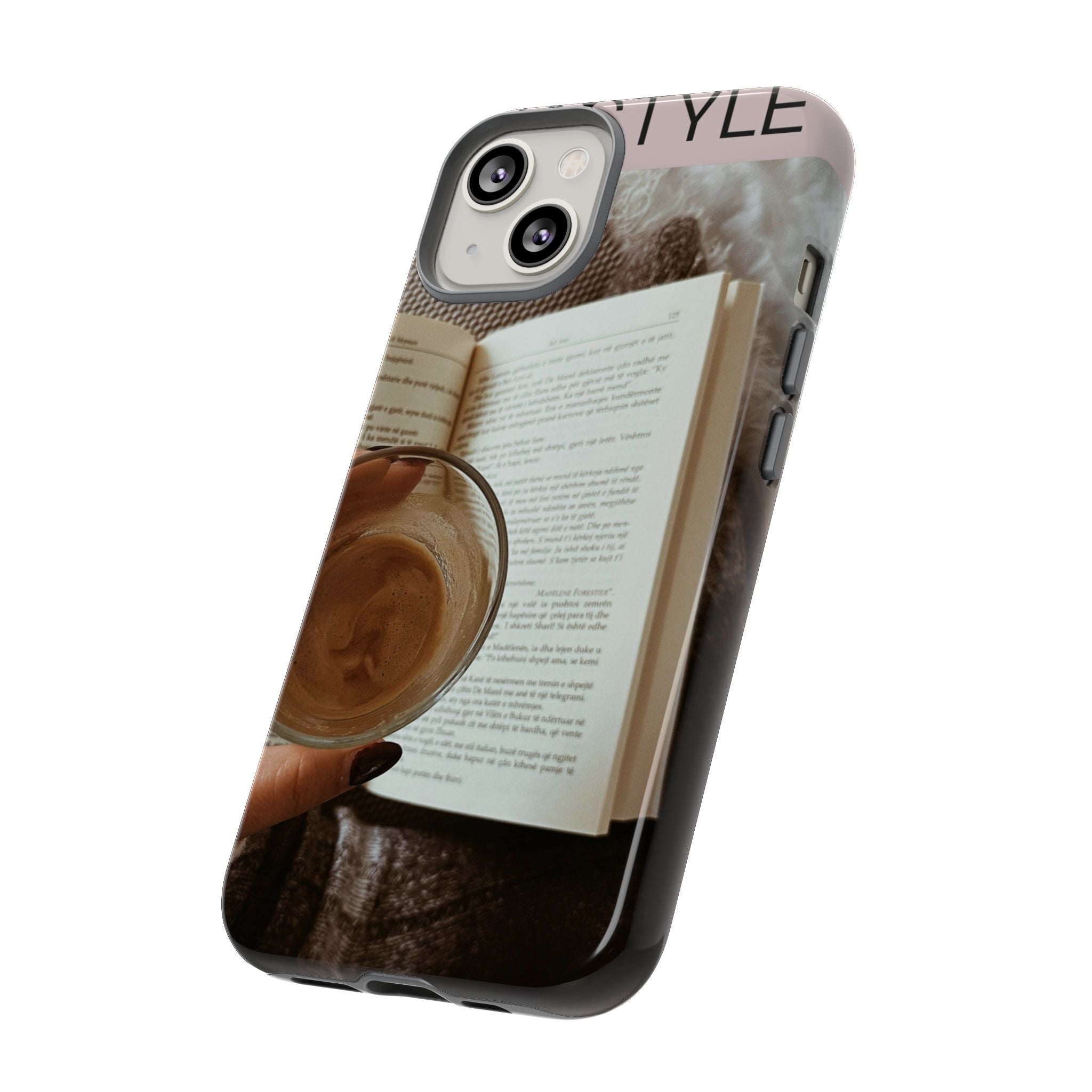 Cozy Reading Phone Case — Coffee & Book Protective Cover