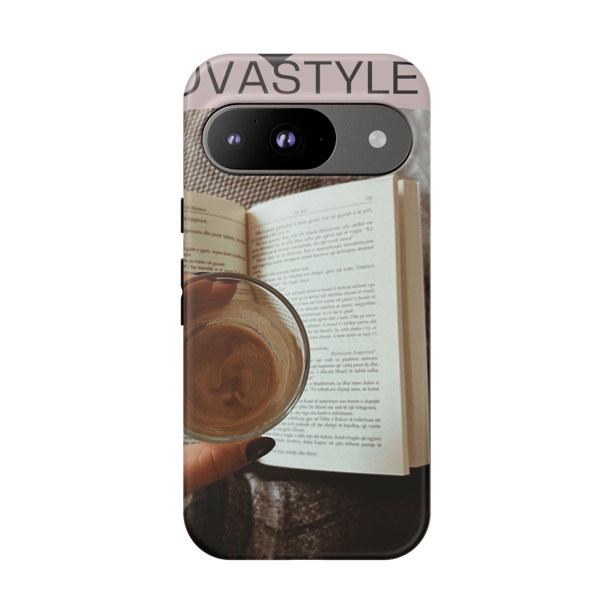 Cozy Reading Phone Case — Coffee & Book Protective Cover