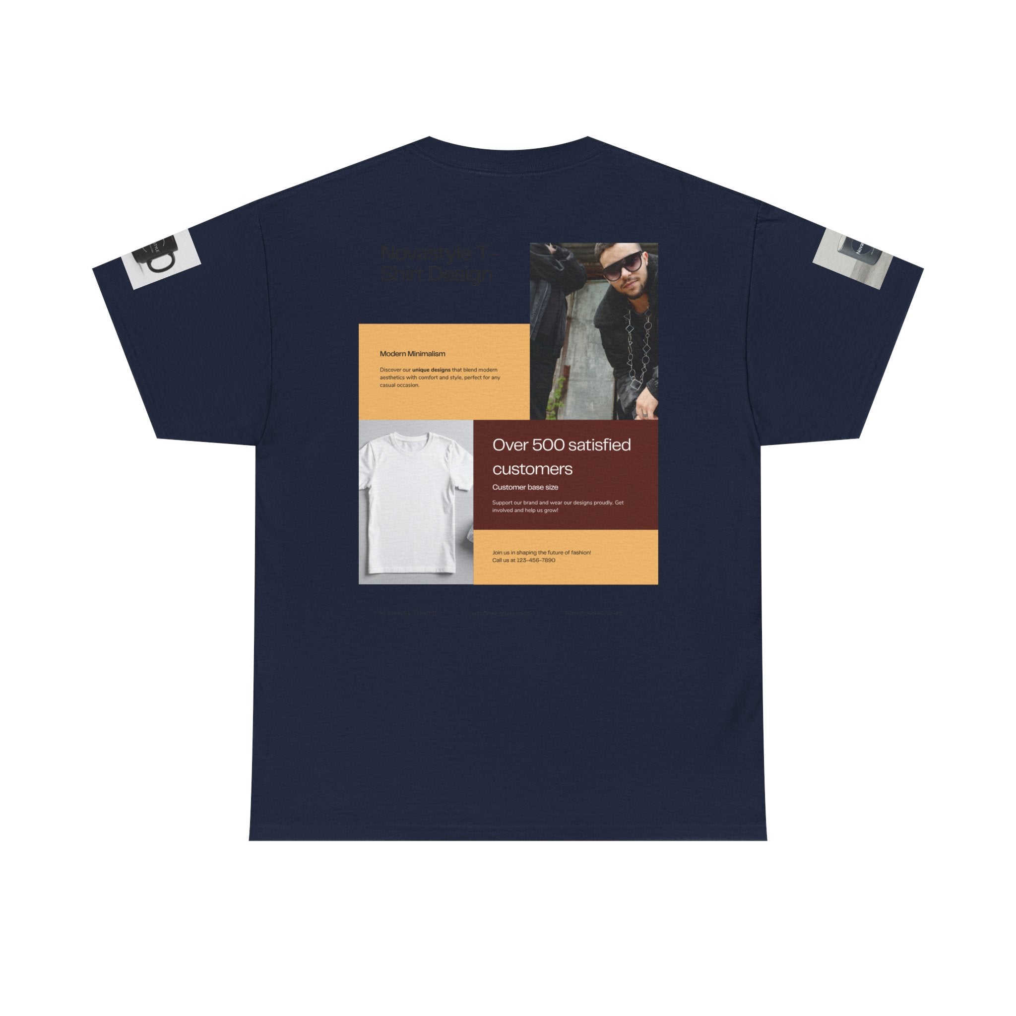 Graphic Tee — Novastyle Minimal Logo & Poster Print T-Shirt