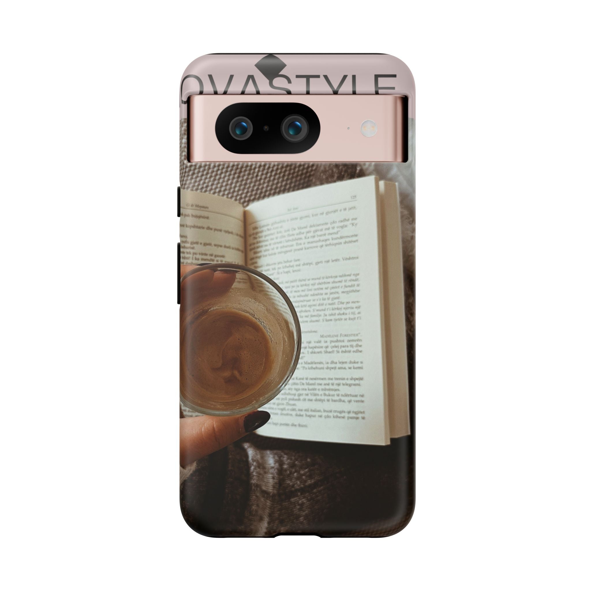 Cozy Reading Phone Case — Coffee & Book Protective Cover