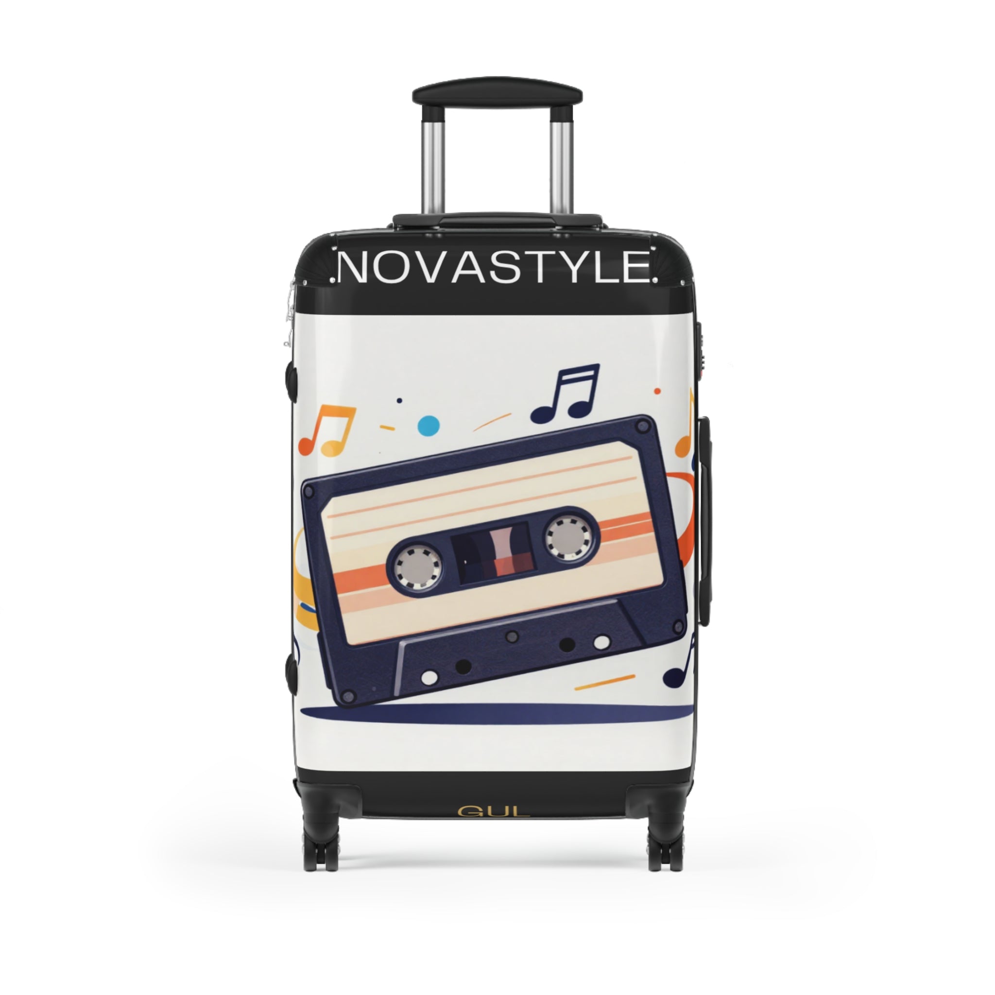 Retro Cassette Suitcase – Vintage Music Luggage Cover for Travelers