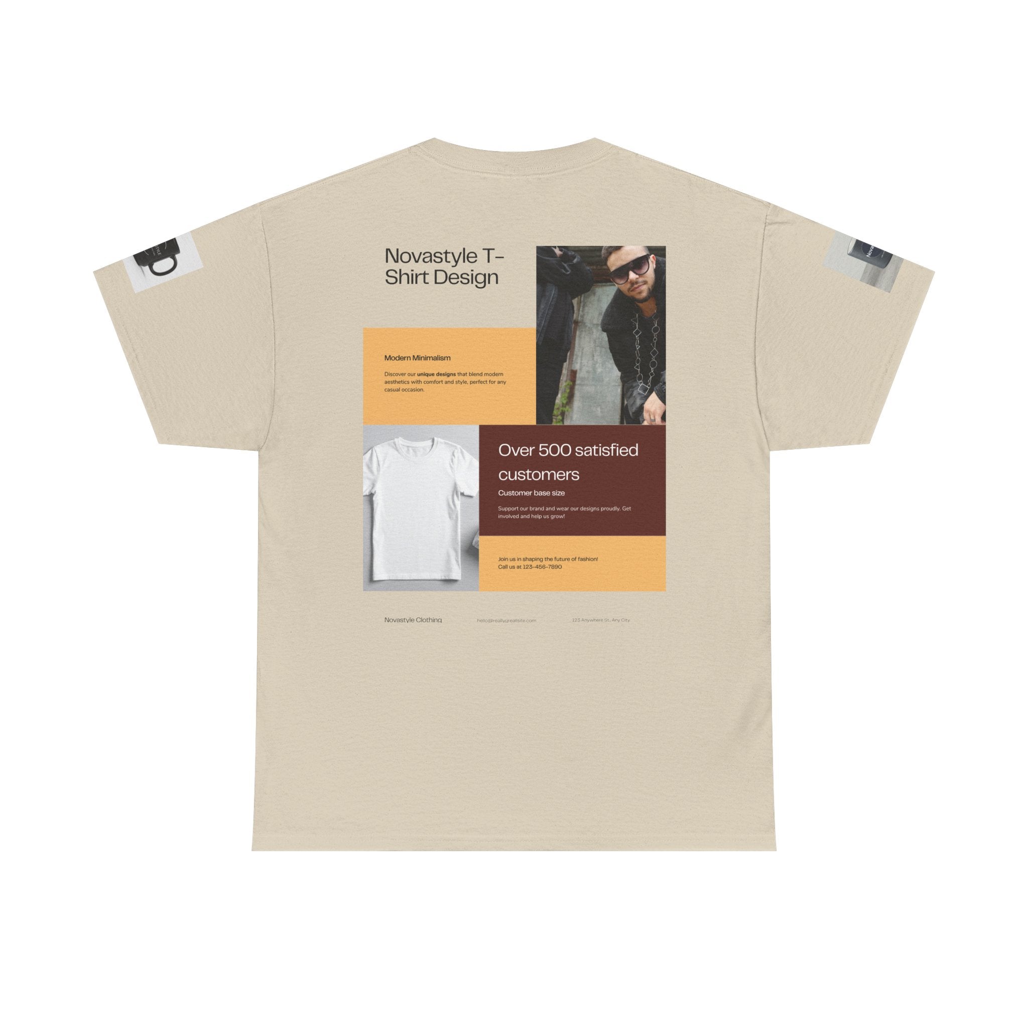 Graphic Tee — Novastyle Minimal Logo & Poster Print T-Shirt