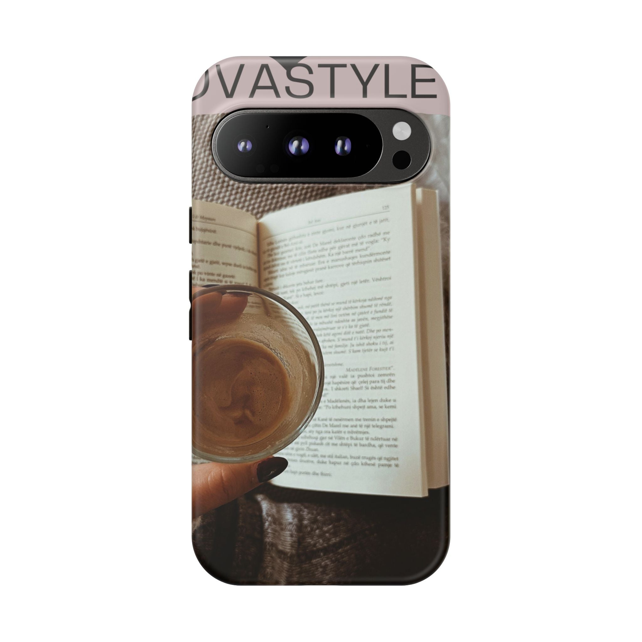 Cozy Reading Phone Case — Coffee & Book Protective Cover