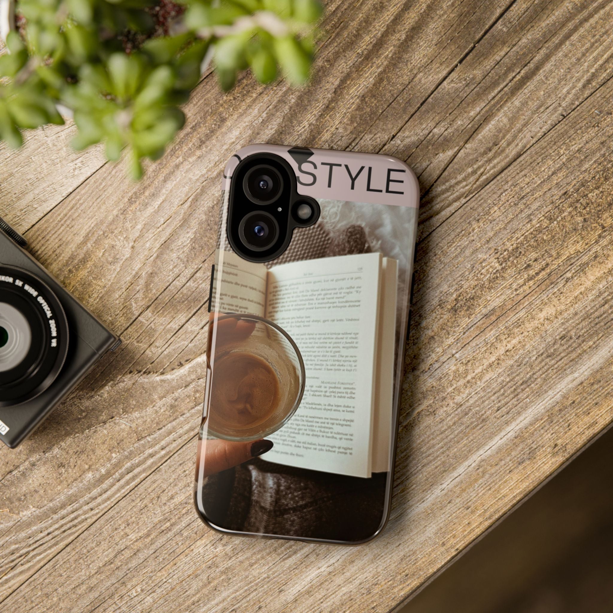 Cozy Reading Phone Case — Coffee & Book Protective Cover
