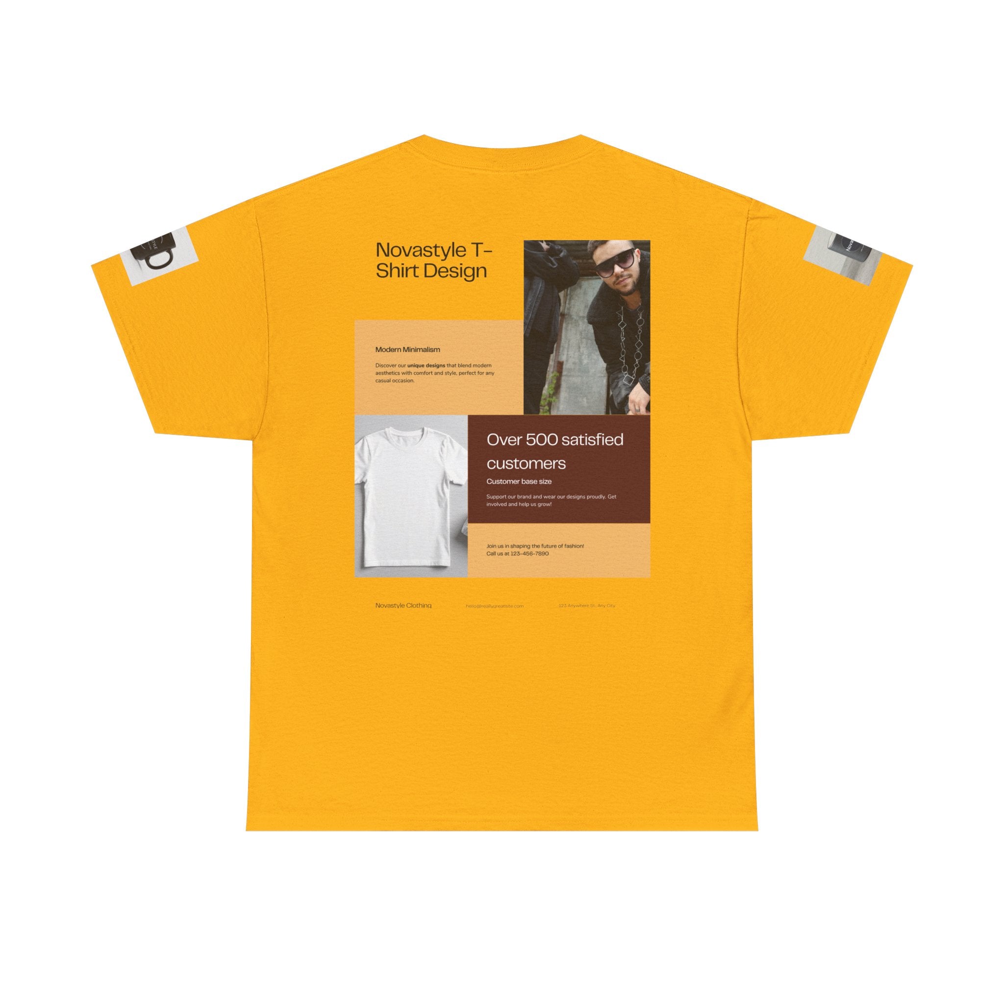 Graphic Tee — Novastyle Minimal Logo & Poster Print T-Shirt