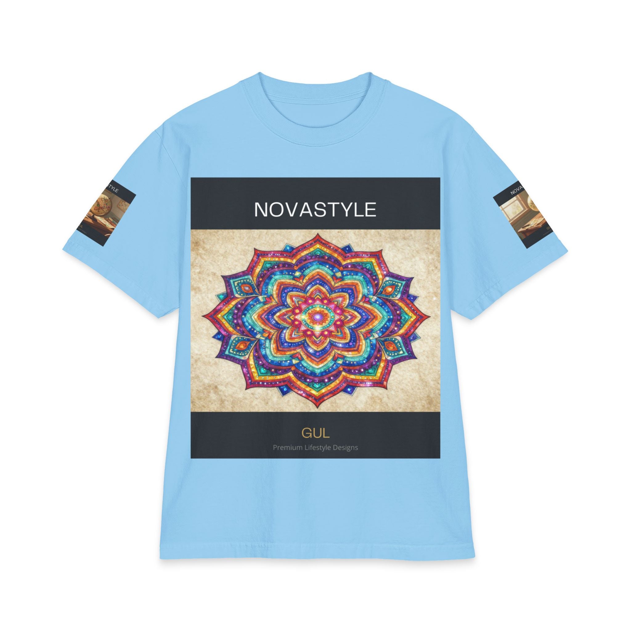 T-Shirt — NOVASTYLE Colorful Mandala & Bonsai Graphic Tee