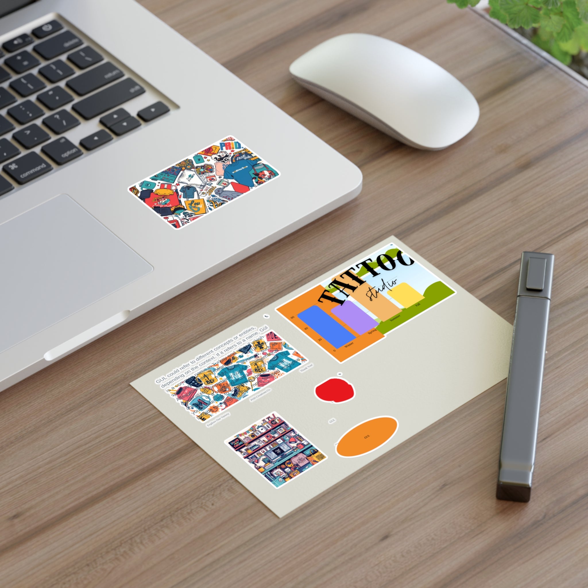 Colorful Sticker Sheets — Retro Tattoo & Pop Art Icons