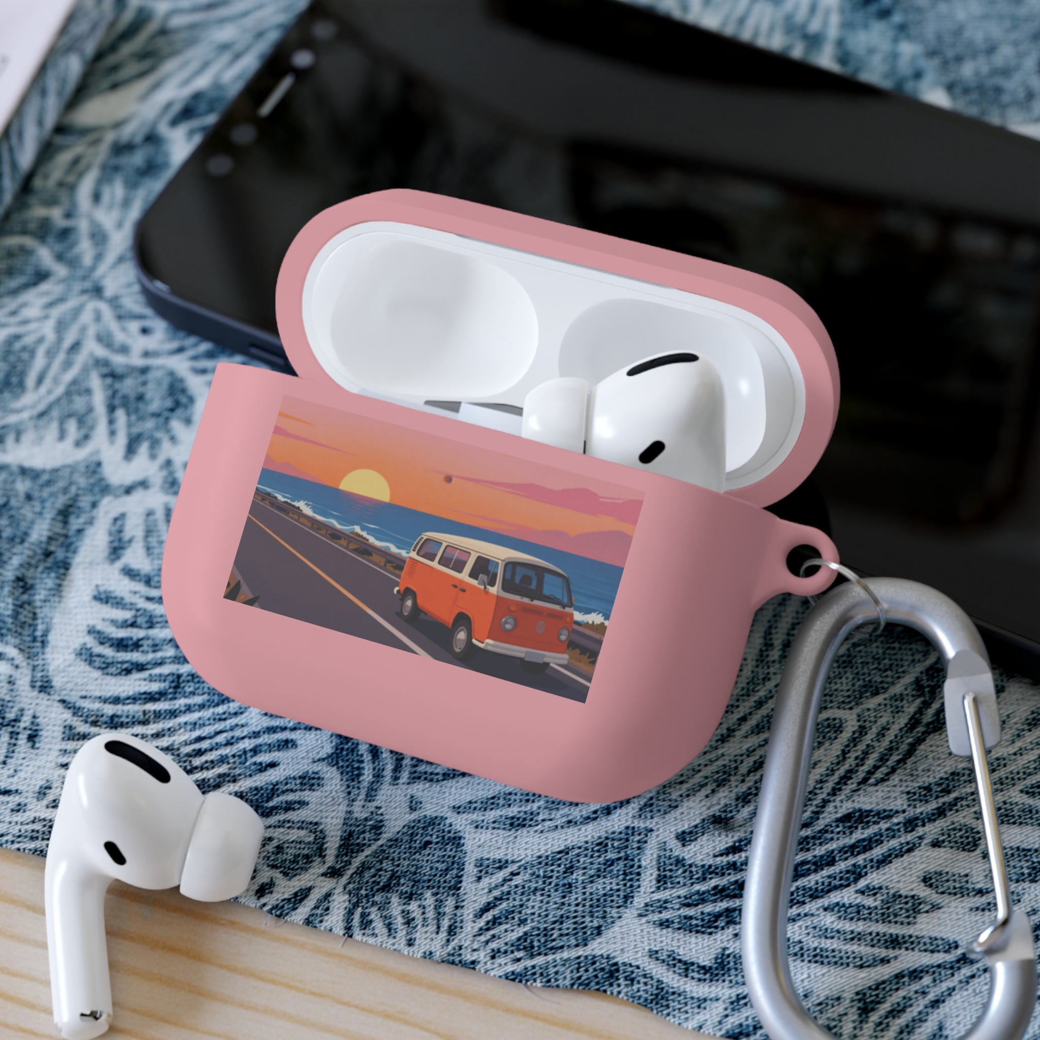 AirPods Case — Retro Sunset Van & Forest Deer Prints