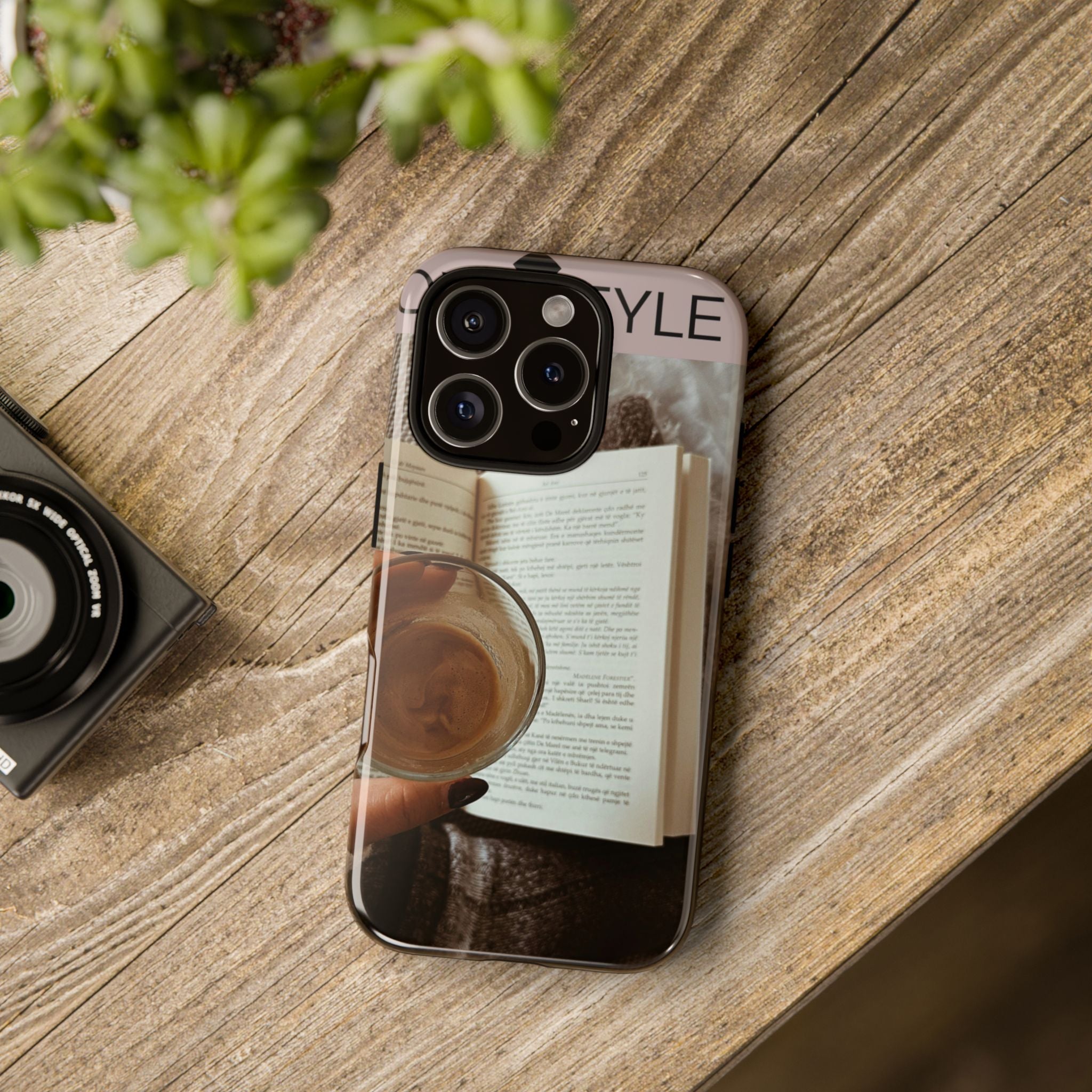 Cozy Reading Phone Case — Coffee & Book Protective Cover