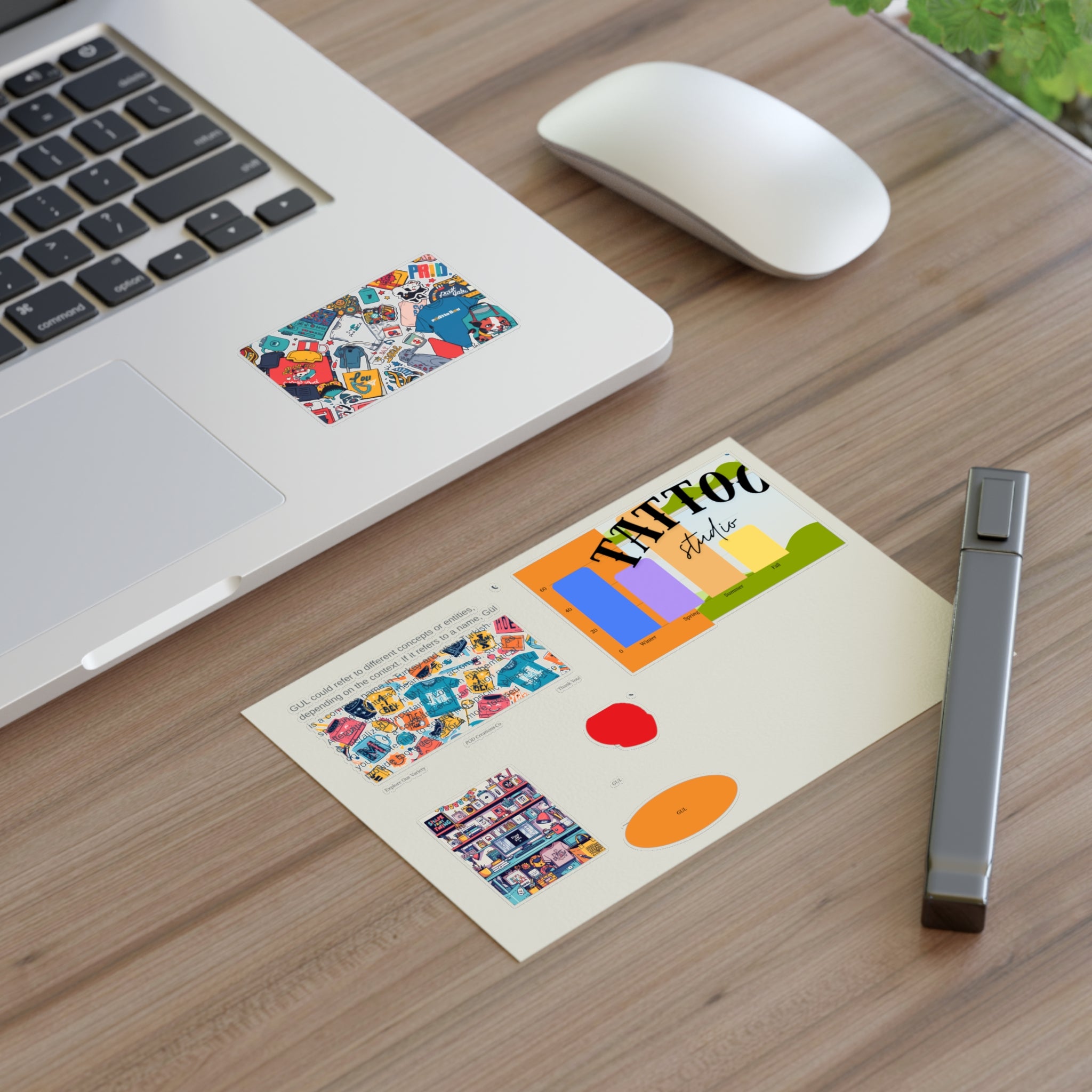 Colorful Sticker Sheets — Retro Tattoo & Pop Art Icons