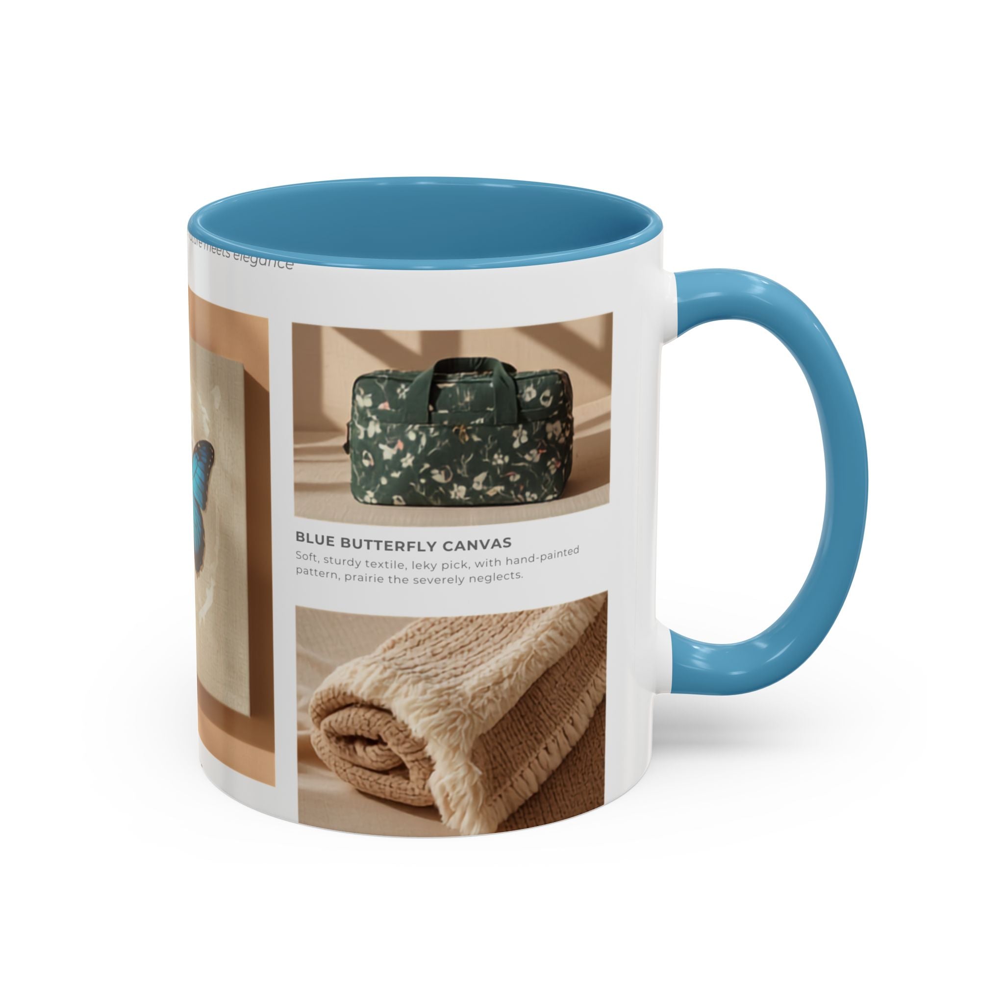 Butterfly Accent Coffee Mug — Blue Butterfly Collage 11/15oz
