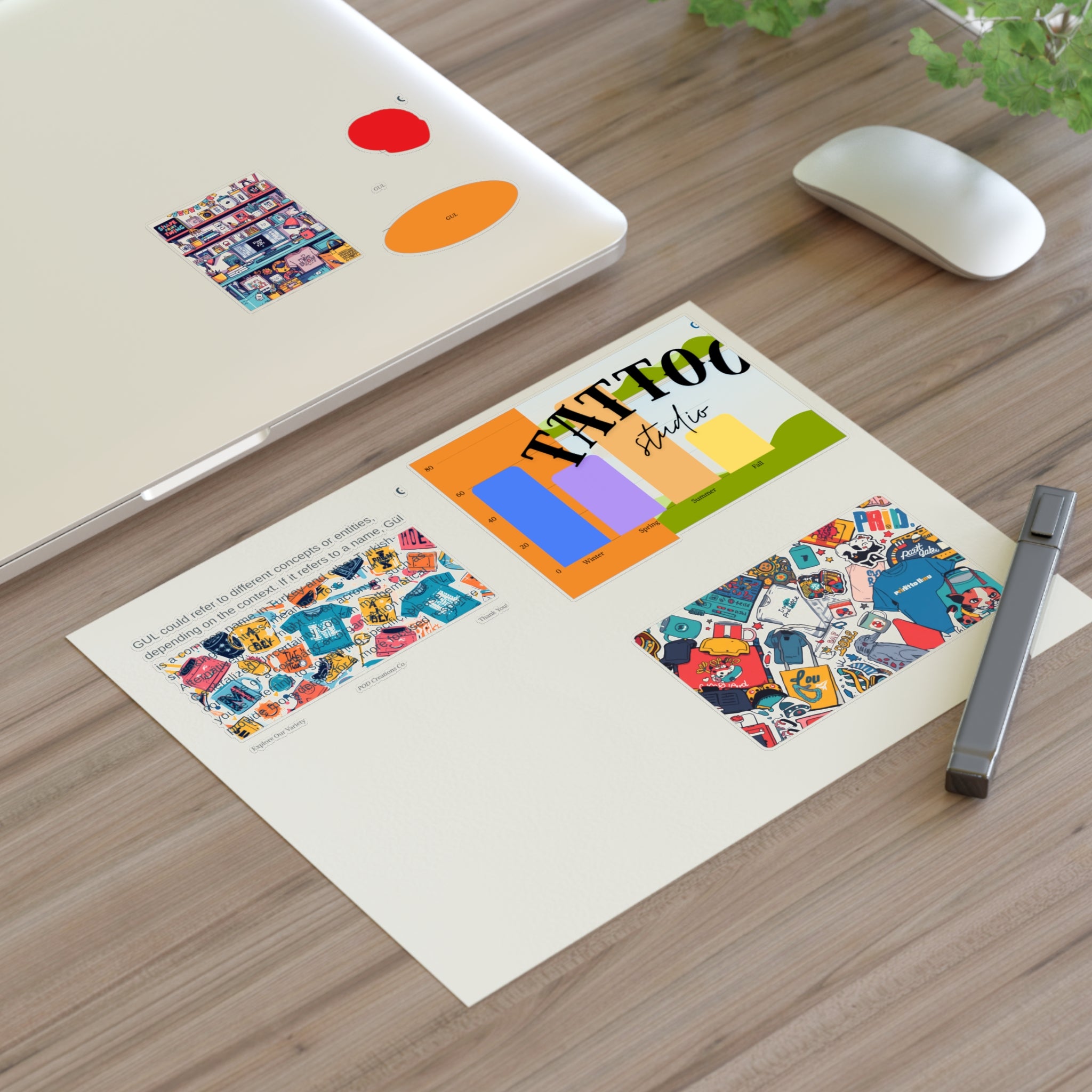 Colorful Sticker Sheets — Retro Tattoo & Pop Art Icons