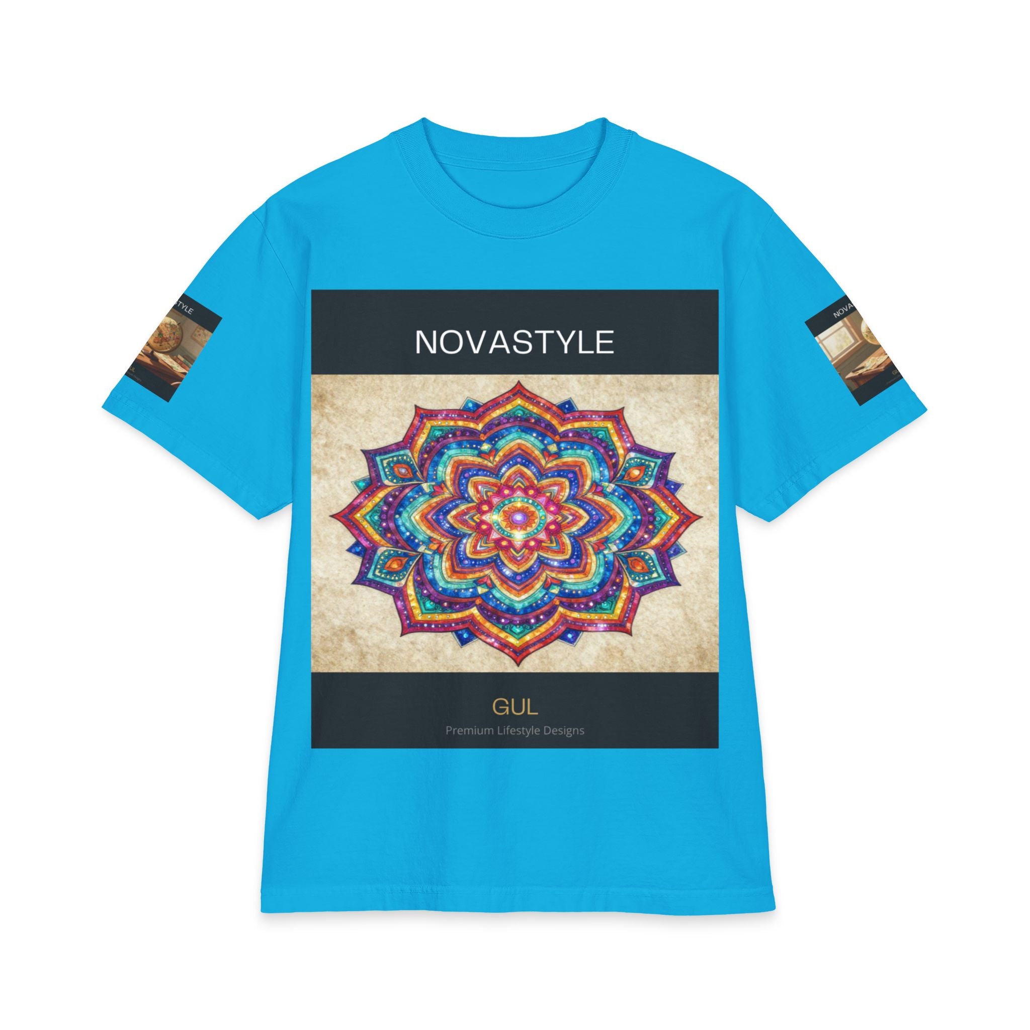 T-Shirt — NOVASTYLE Colorful Mandala & Bonsai Graphic Tee