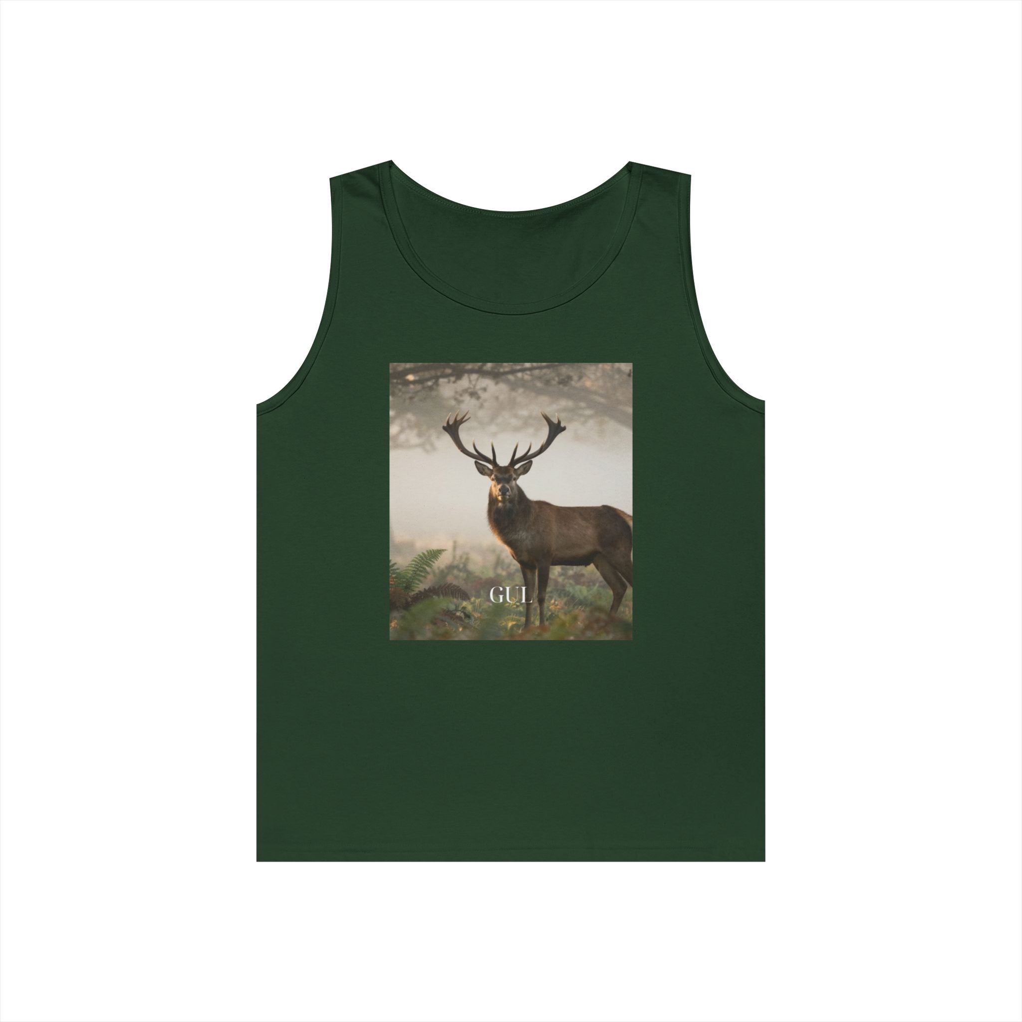 Deer & Cherry Blossom Art Tank Top — Nature Scene Graphic Tank