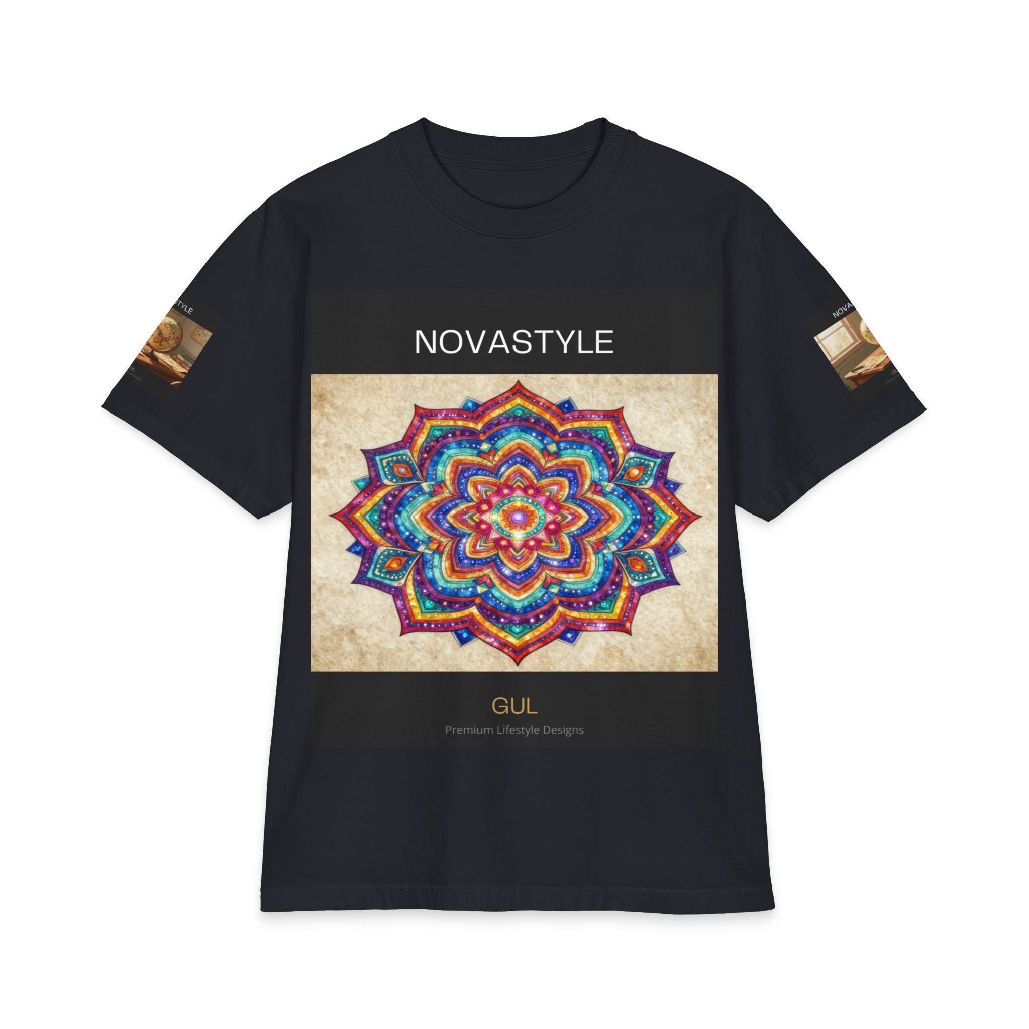T-Shirt — NOVASTYLE Colorful Mandala & Bonsai Graphic Tee