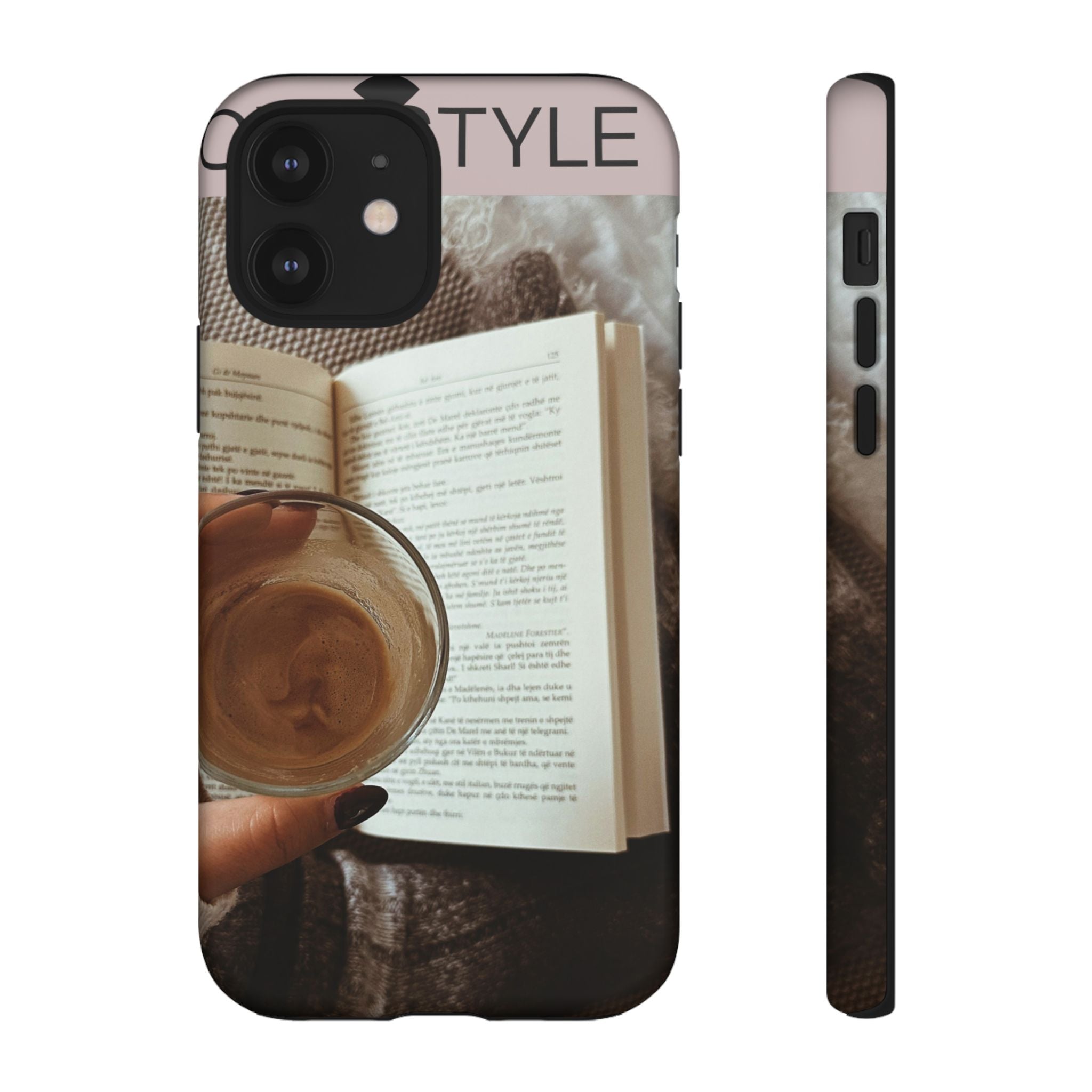 Cozy Reading Phone Case — Coffee & Book Protective Cover