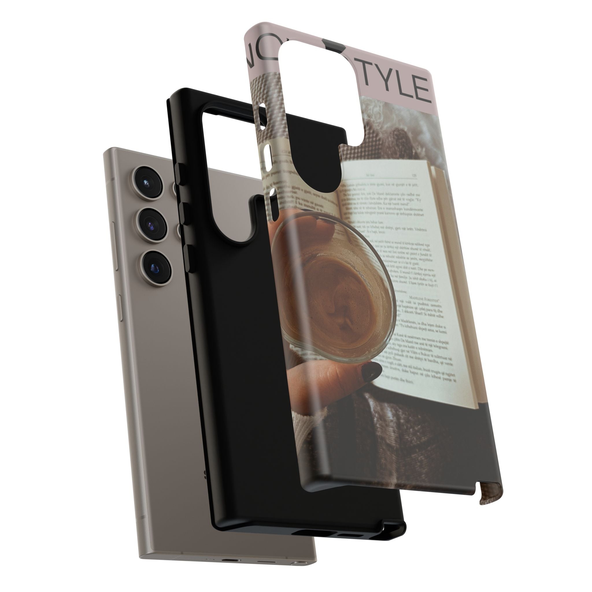 Cozy Reading Phone Case — Coffee & Book Protective Cover