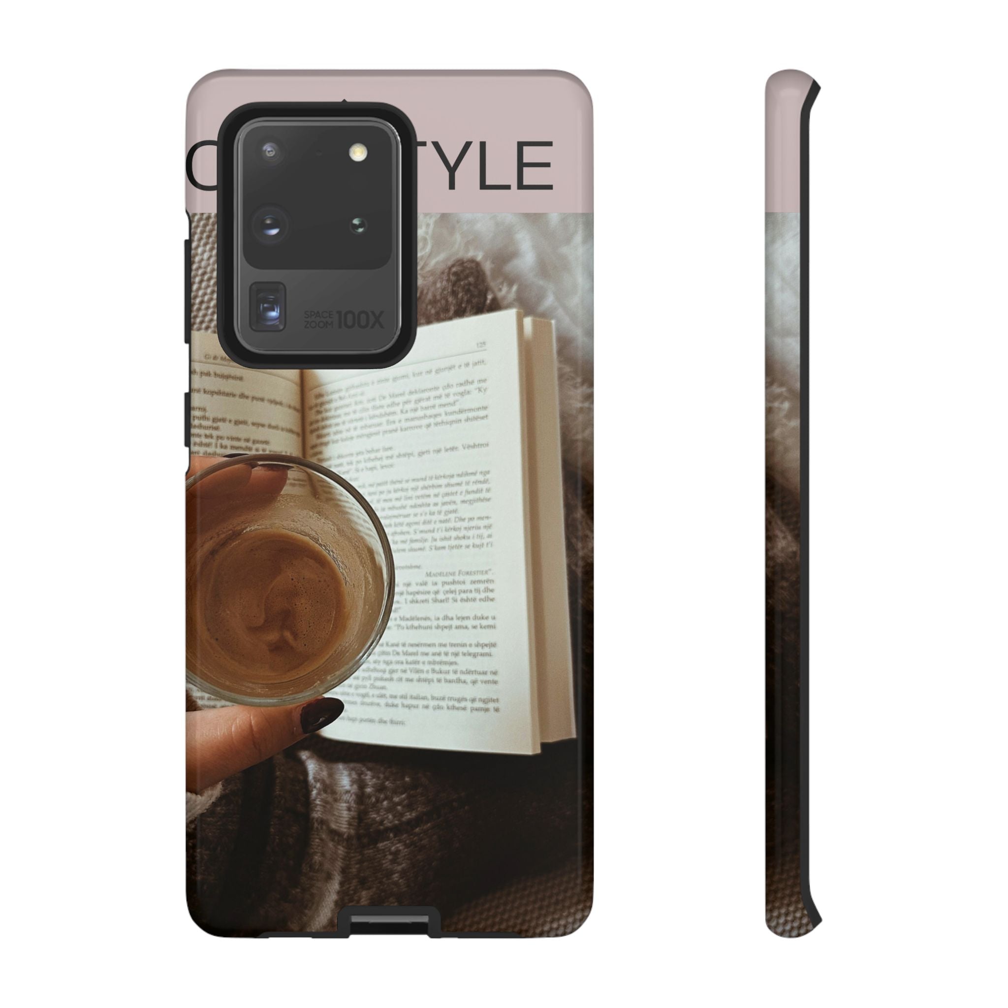 Cozy Reading Phone Case — Coffee & Book Protective Cover