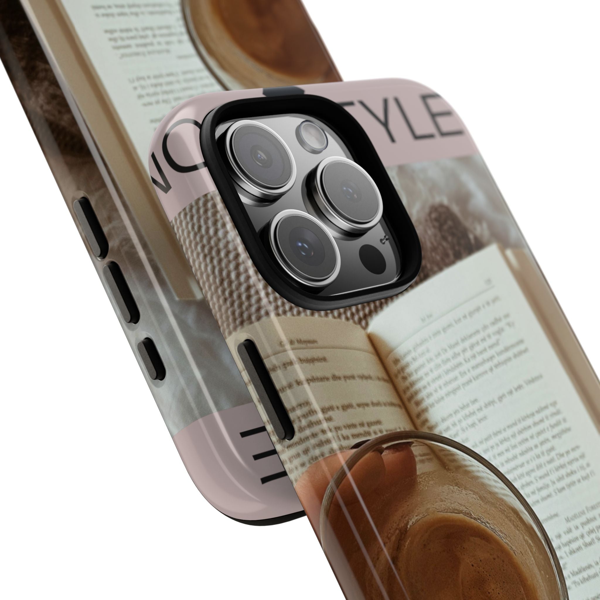Cozy Reading Phone Case — Coffee & Book Protective Cover