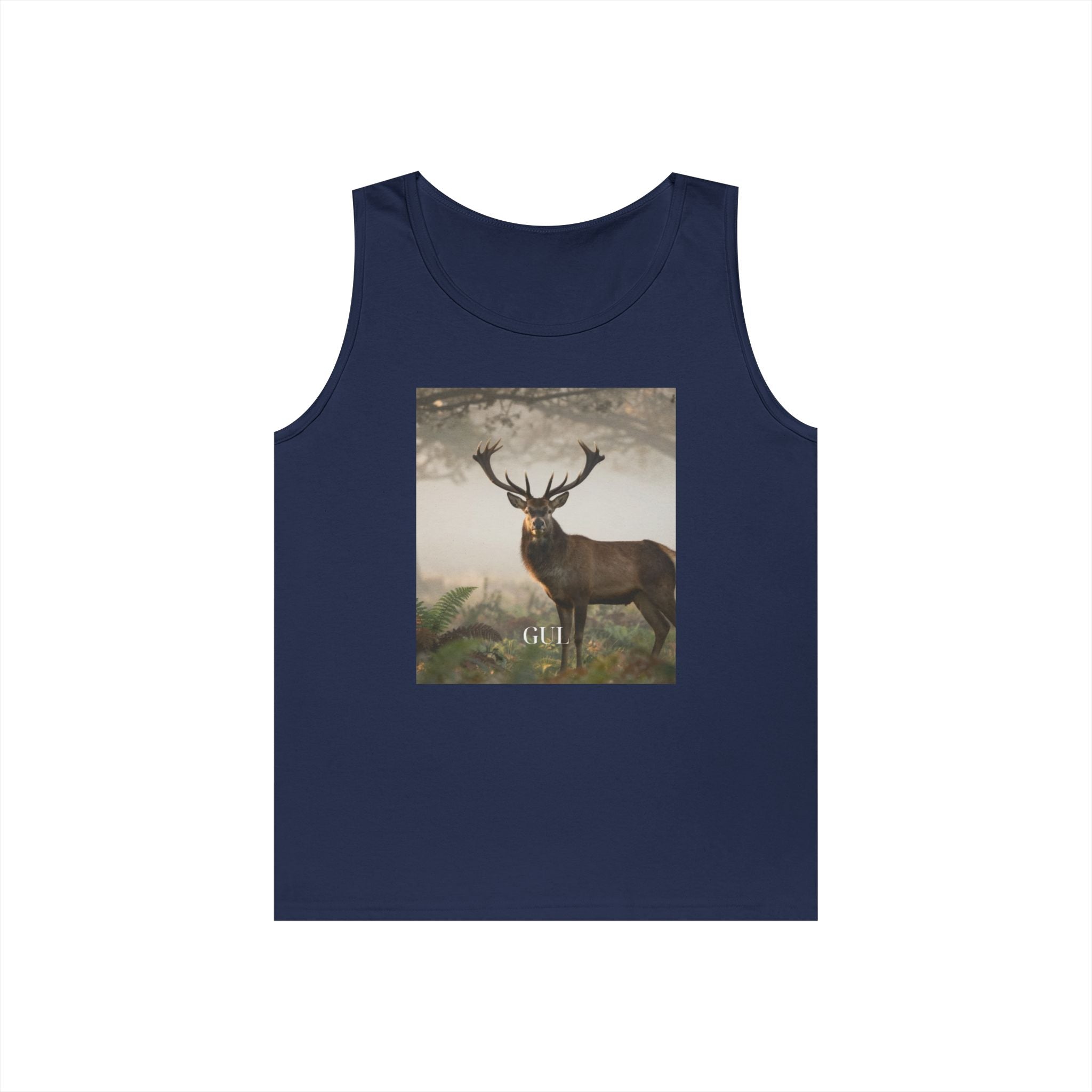Deer & Cherry Blossom Art Tank Top — Nature Scene Graphic Tank