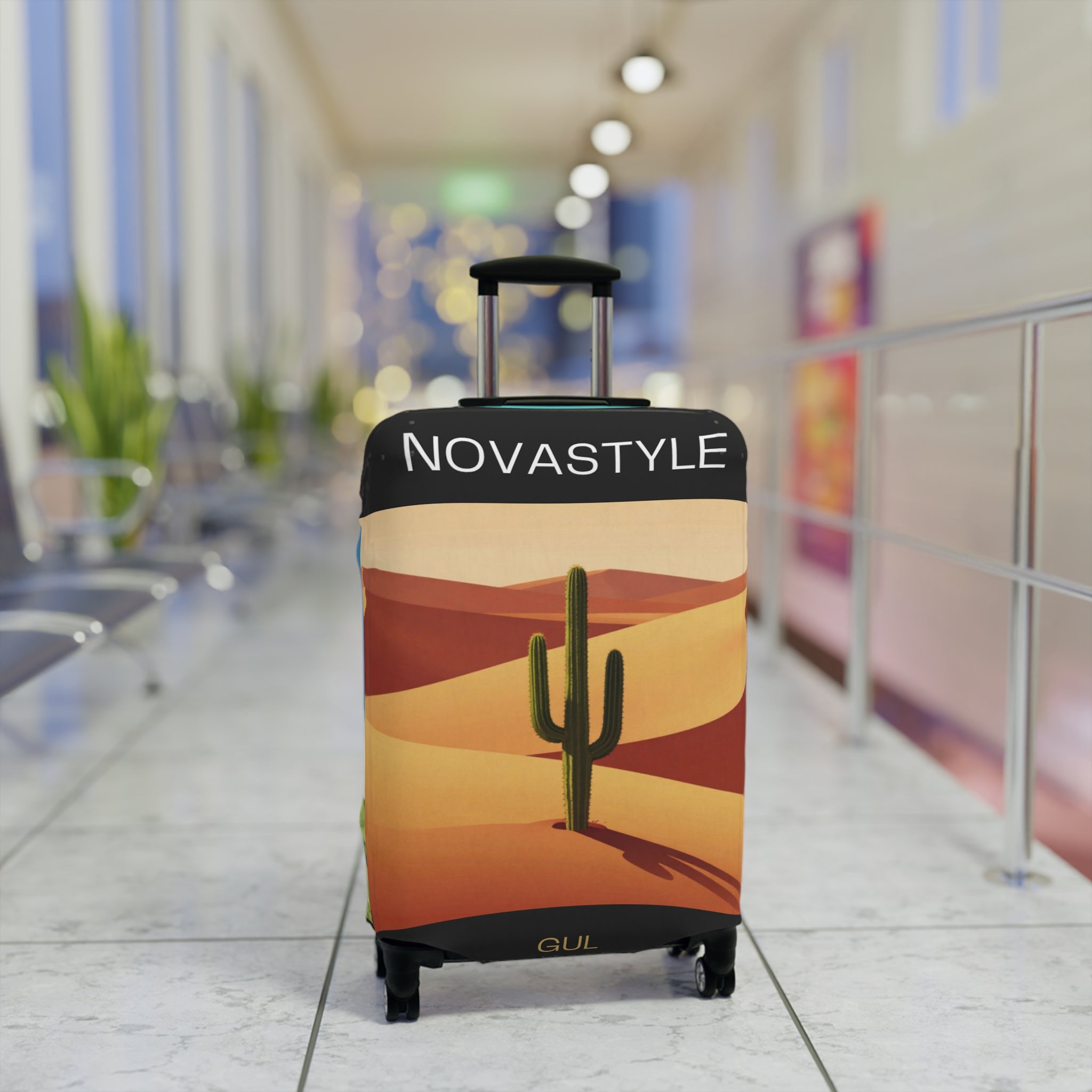 Desert & Hot Air Balloon Luggage Cover – Scenic Travel Suitcase Protector