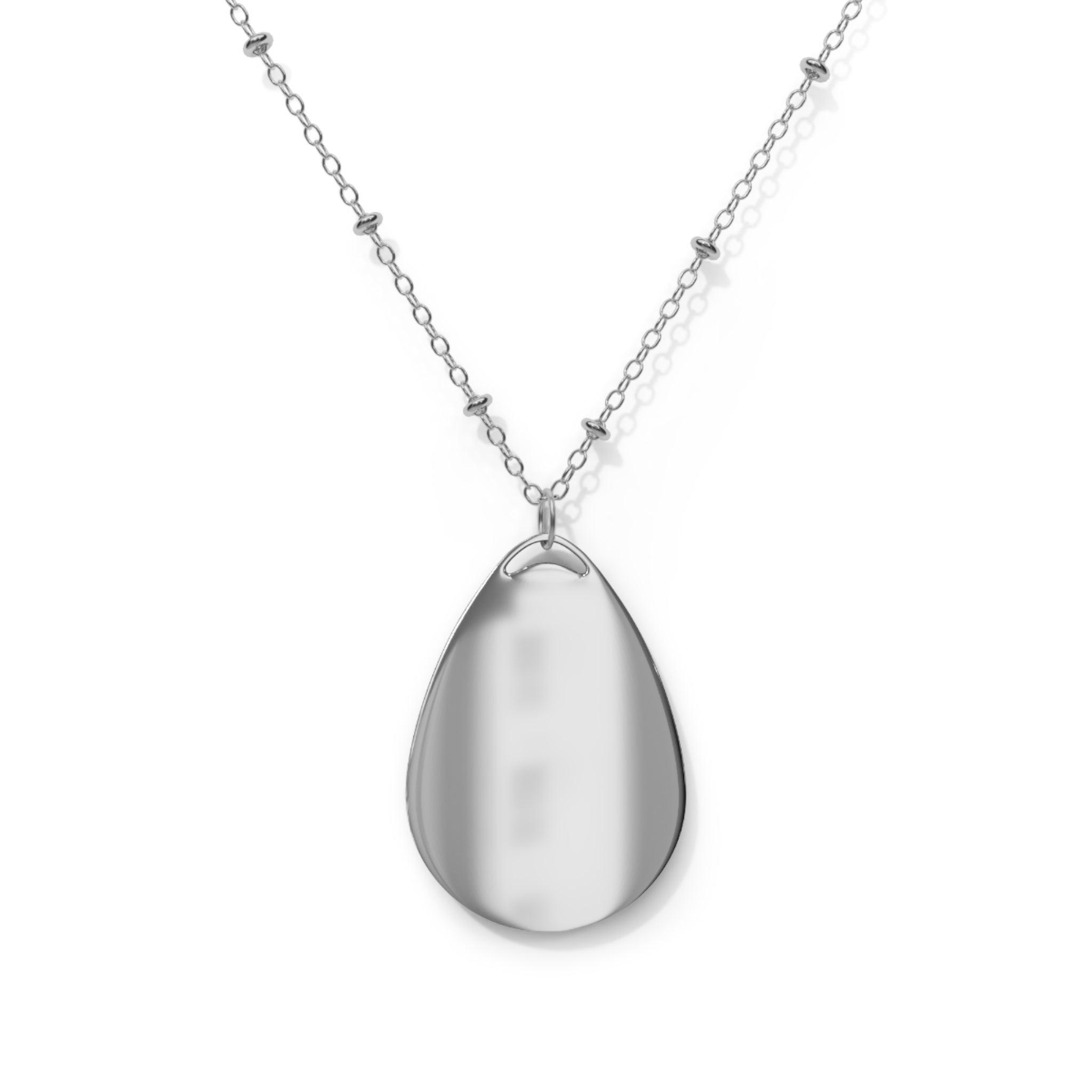 Oval Waterfall Necklace — Teardrop Pendant with Waterfall Photo Insert