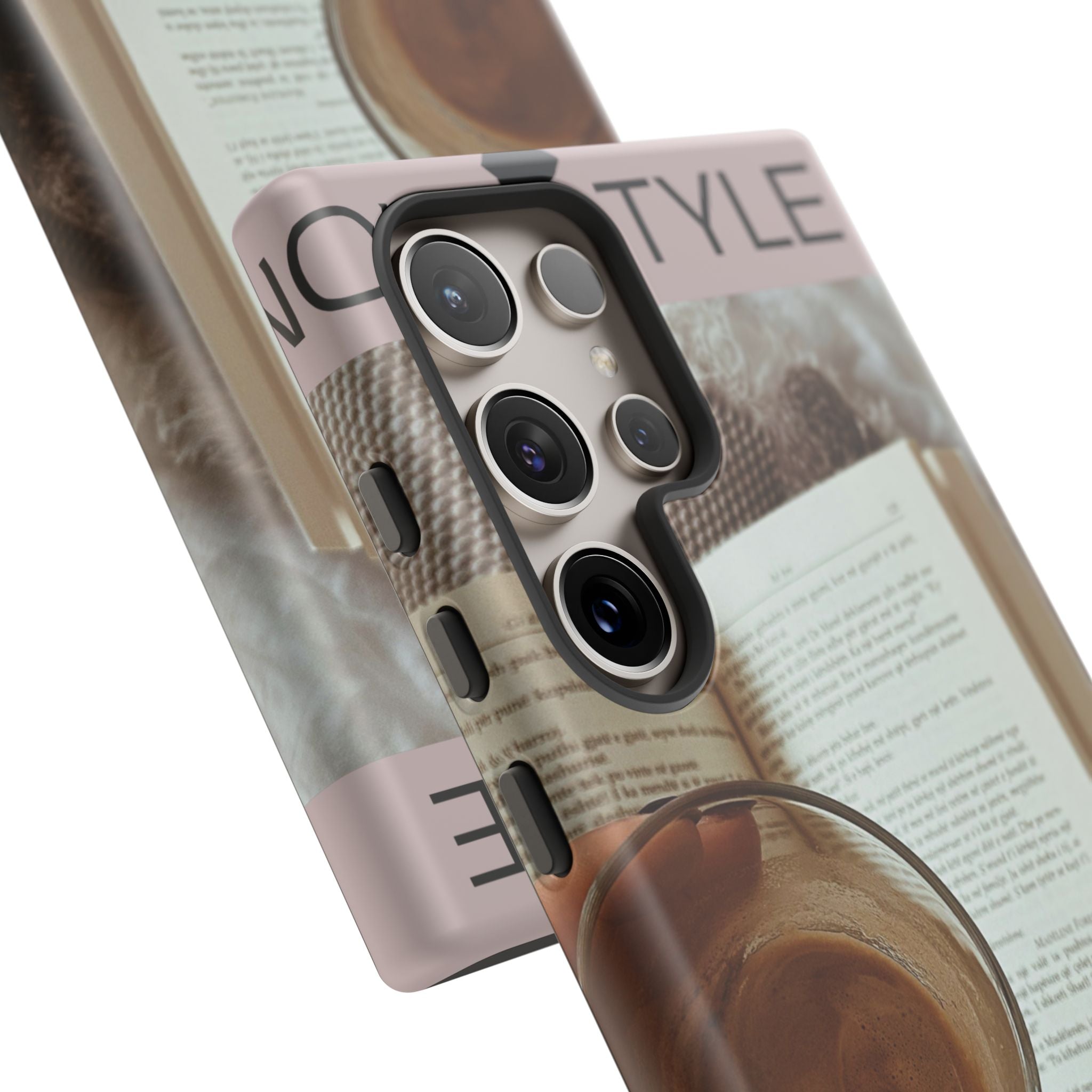 Cozy Reading Phone Case — Coffee & Book Protective Cover