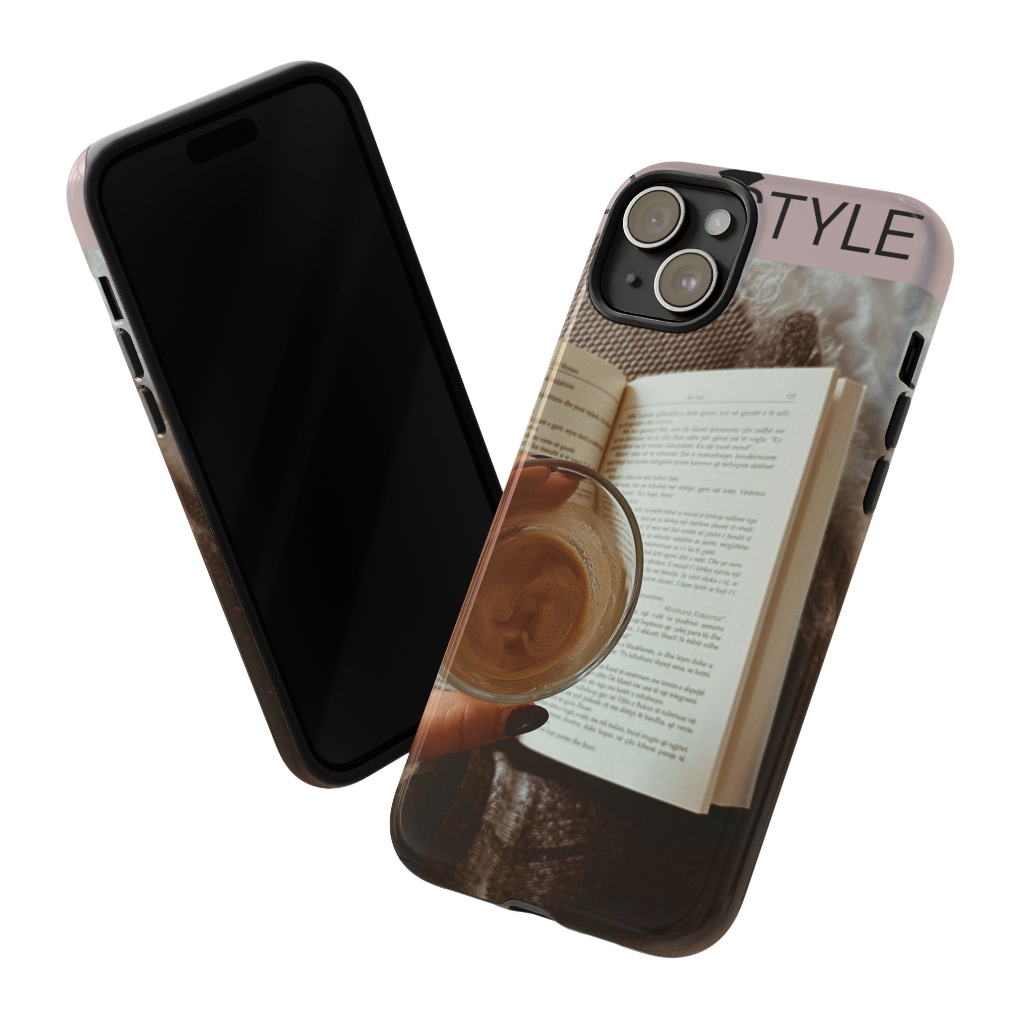Cozy Reading Phone Case — Coffee & Book Protective Cover