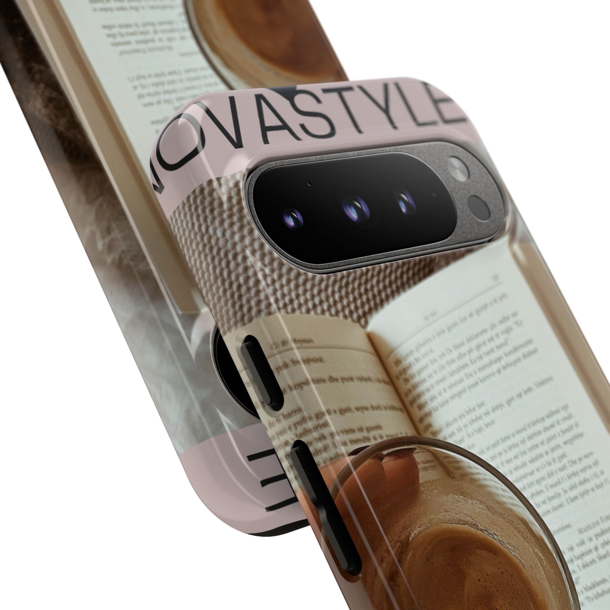 Cozy Reading Phone Case — Coffee & Book Protective Cover