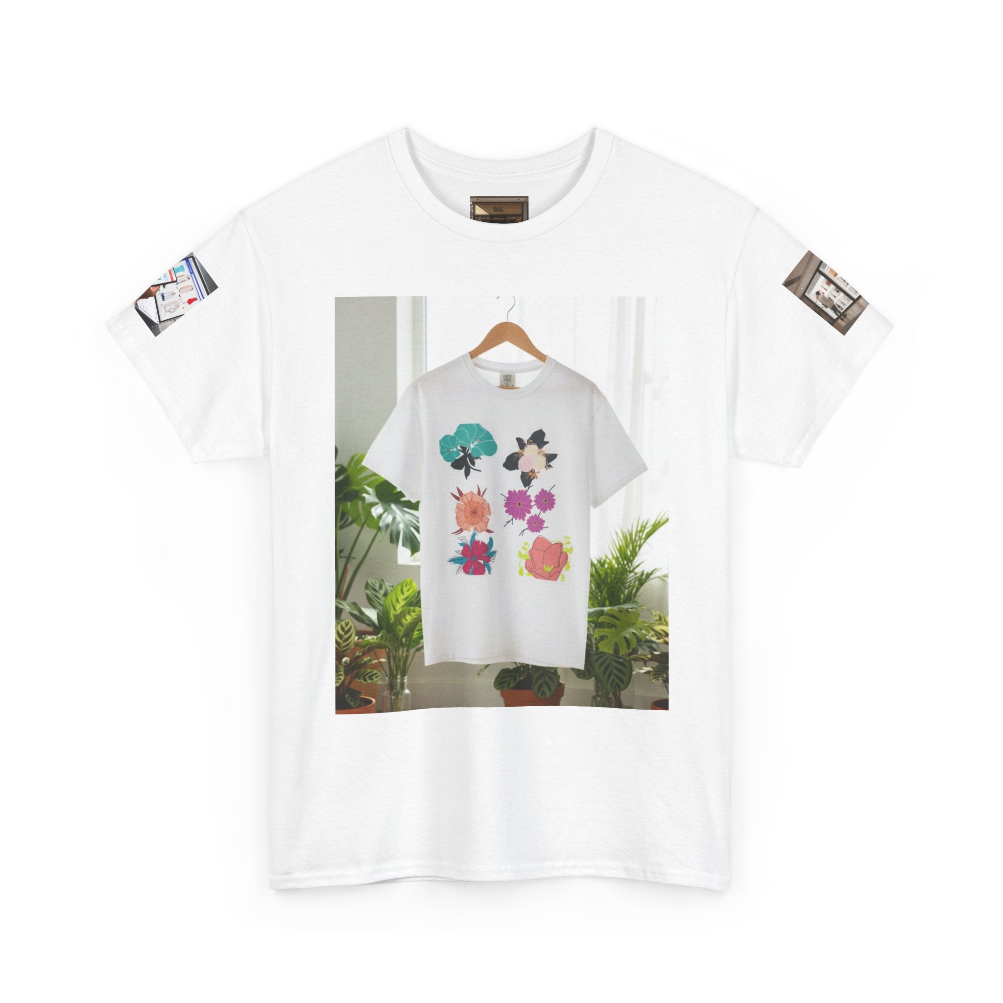 Floral Graphic Tee — GUL Botanical Print Cotton Shirt