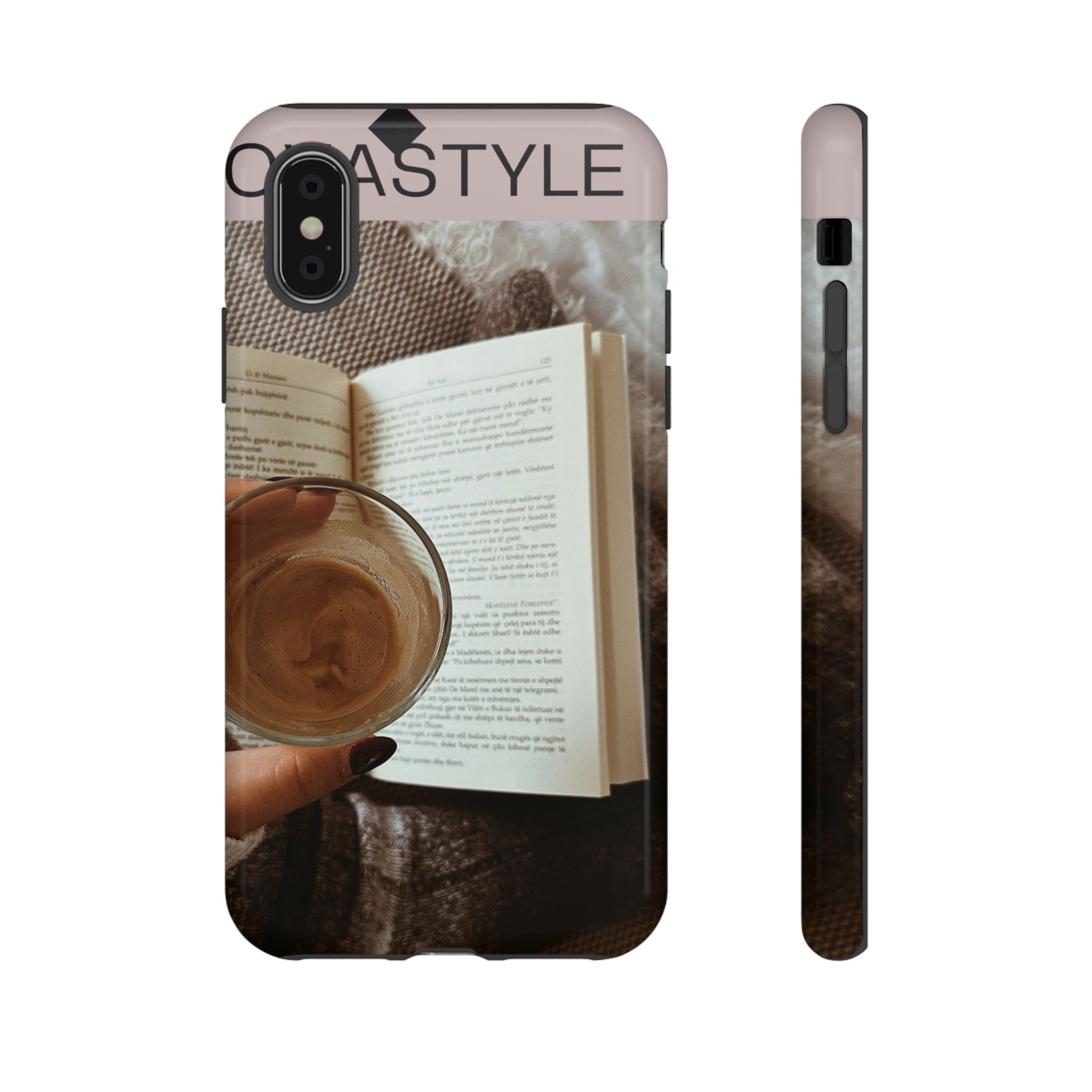 Cozy Reading Phone Case — Coffee & Book Protective Cover
