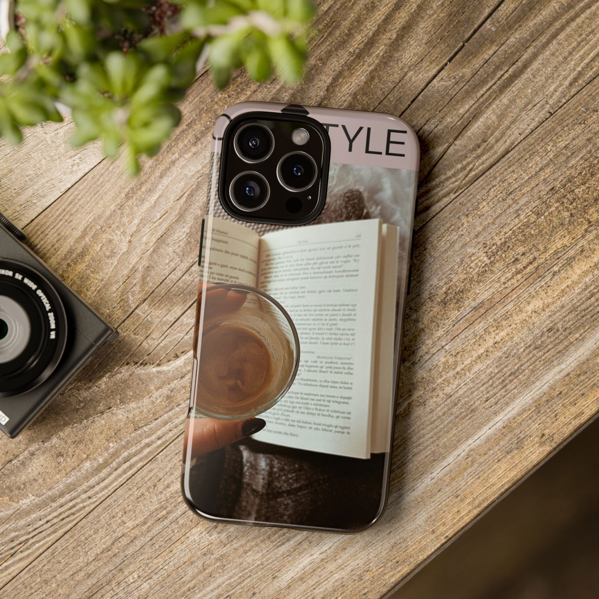 Cozy Reading Phone Case — Coffee & Book Protective Cover