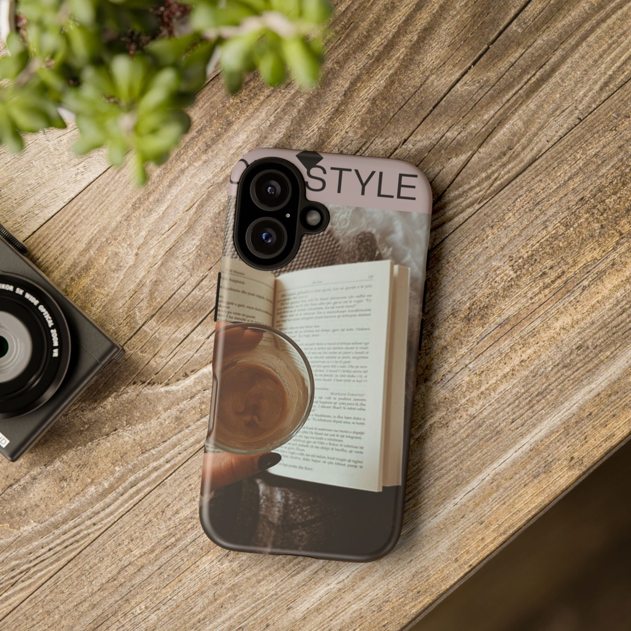 Cozy Reading Phone Case — Coffee & Book Protective Cover